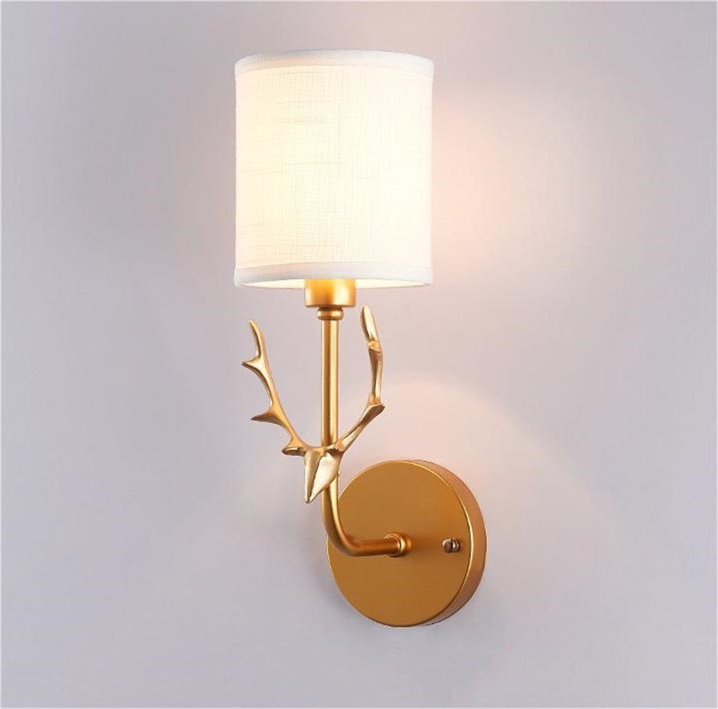 Rouemi Wandleuchte Geweih-Wandleuchte, schlichte Mode Wandlampen Goldfarben Wohnzimmer Schlafzimmer