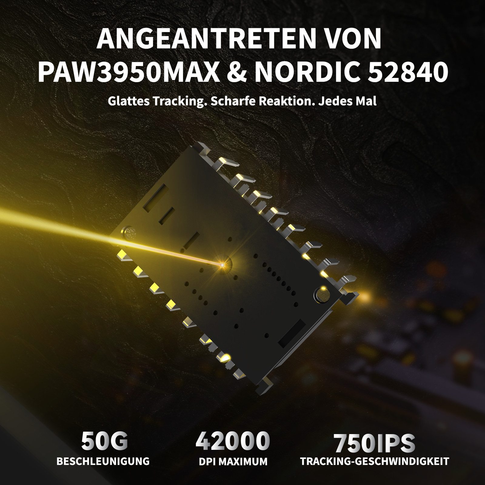 ATTACK SHARK R11Ultra 8K Kohlefaser kabellose Gaming-Maus mit 42000 DPI Gaming-Maus (kabelgebunden, Bluetooth, 2.4G, 8000 dpi, Kohlefaser-Design,kabellose,leich – Bild 4 von 5