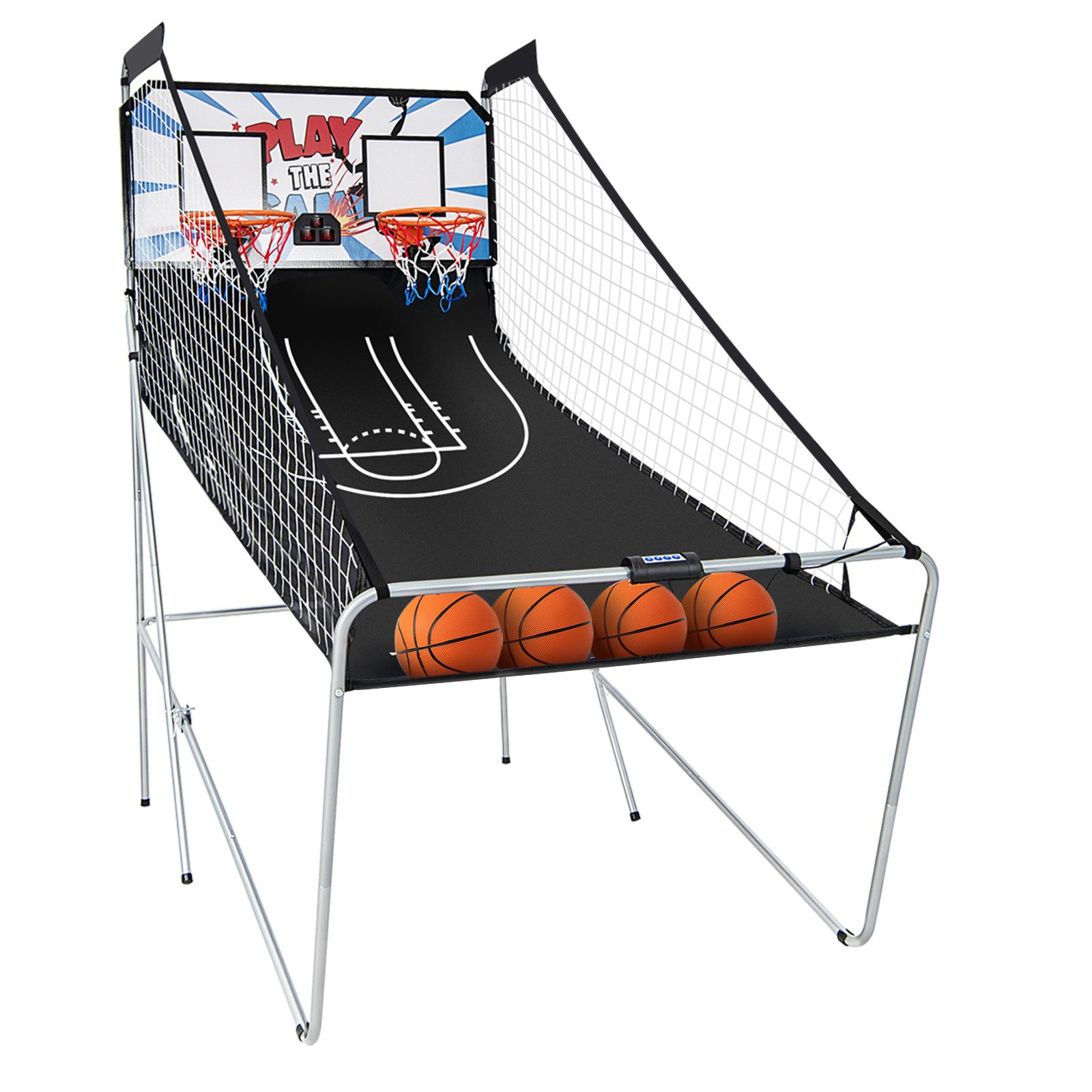 COSTWAY Basketballkorb Arcade-Basketballspiel, inkl. 4 Мячиn, klappbar