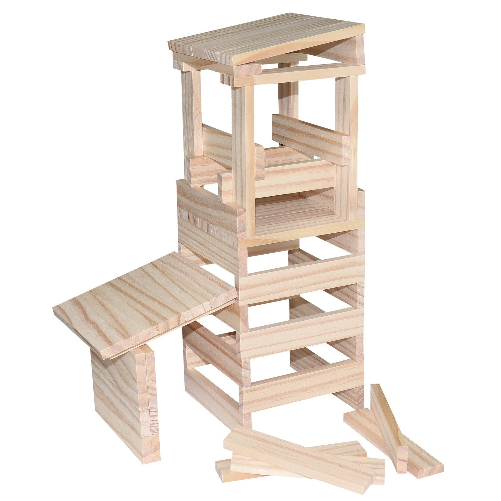 Wellgro Natur Holzbausteine Spielbausteine, (350 St) – Bild 4 von 5