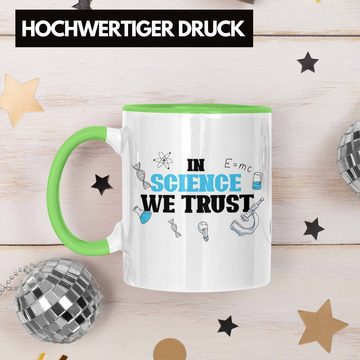 Trendation Tasse Tasse Spruch "In Science We Trust" Lustiges Geschenk für Wissenschaftl