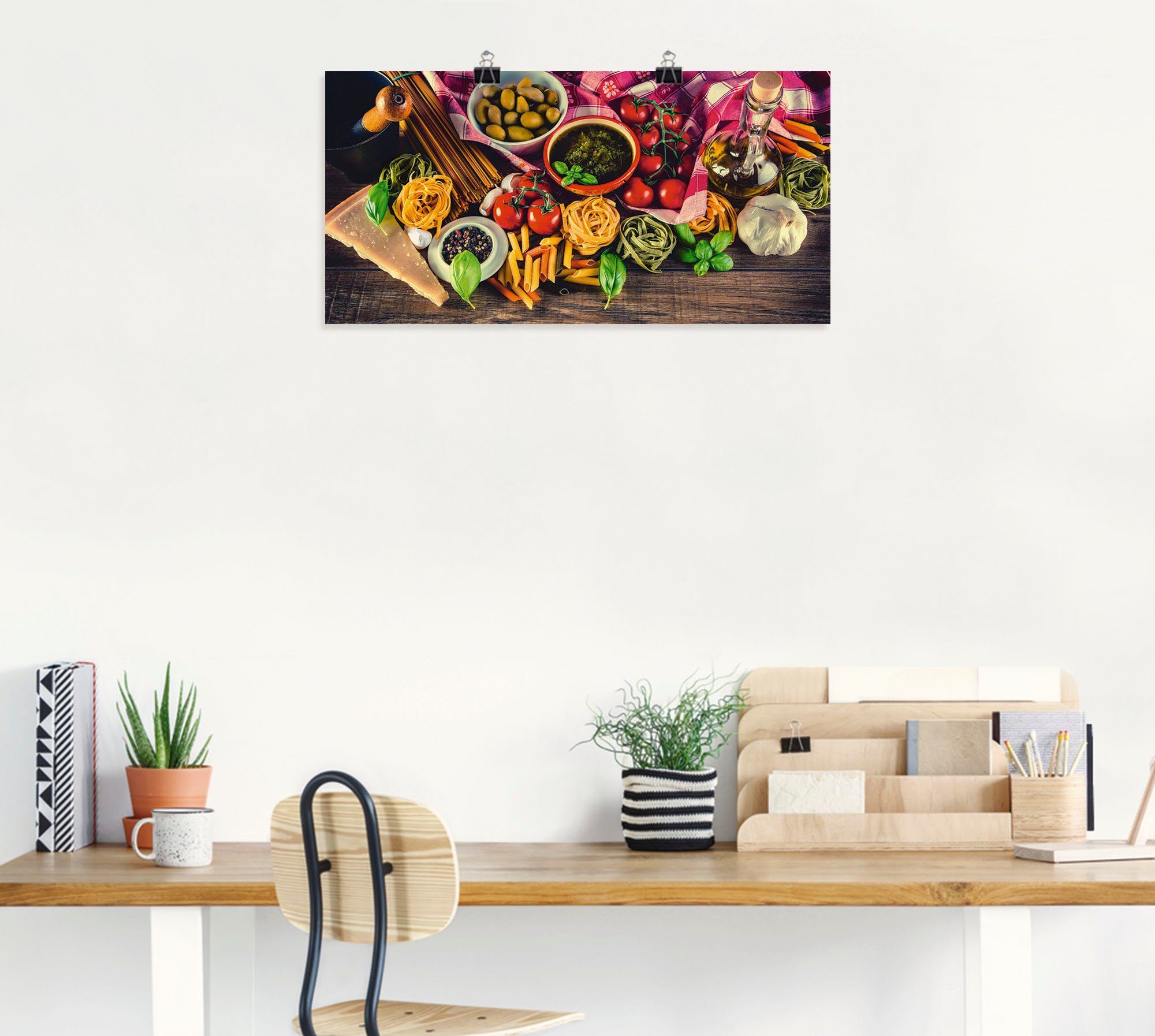Artland Wandbild Italienisch mediterrane als Lebensmittel (1 Poster Größen oder Leinwandbild, St), versch. in Wandaufkleber Alubild, Lebensmittel