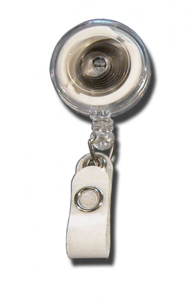 Kranholdt Schlüsselanhänger Jojo / Ausweishalter / Ausweisclip runde Form (10-tlg), Gürtelclip, Druckknopfschlaufe Transparent Klar