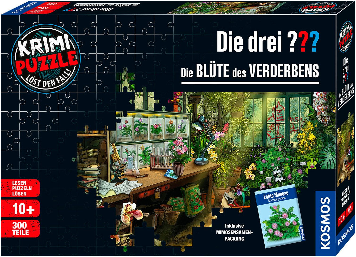 Kosmos Puzzle Krimipuzzle Die drei ??? Die Blüte des Verderbens, 300 Puzzle günstig online kaufen