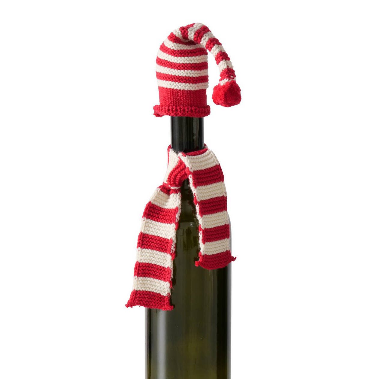 BOLTZE GRUPPE GmbH Weihnachtsfigur Winterliche Dekoration für eine Weinflasche LUTIN (Set, inkl. Mütze und Schal), Weinflaschendekoration