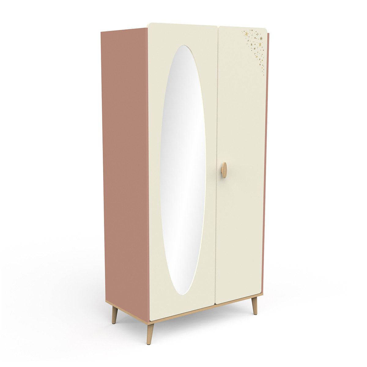 habeig Kinderkleiderschrank Kleiderschrank mit Spiegel, 187x95x52 günstig online kaufen