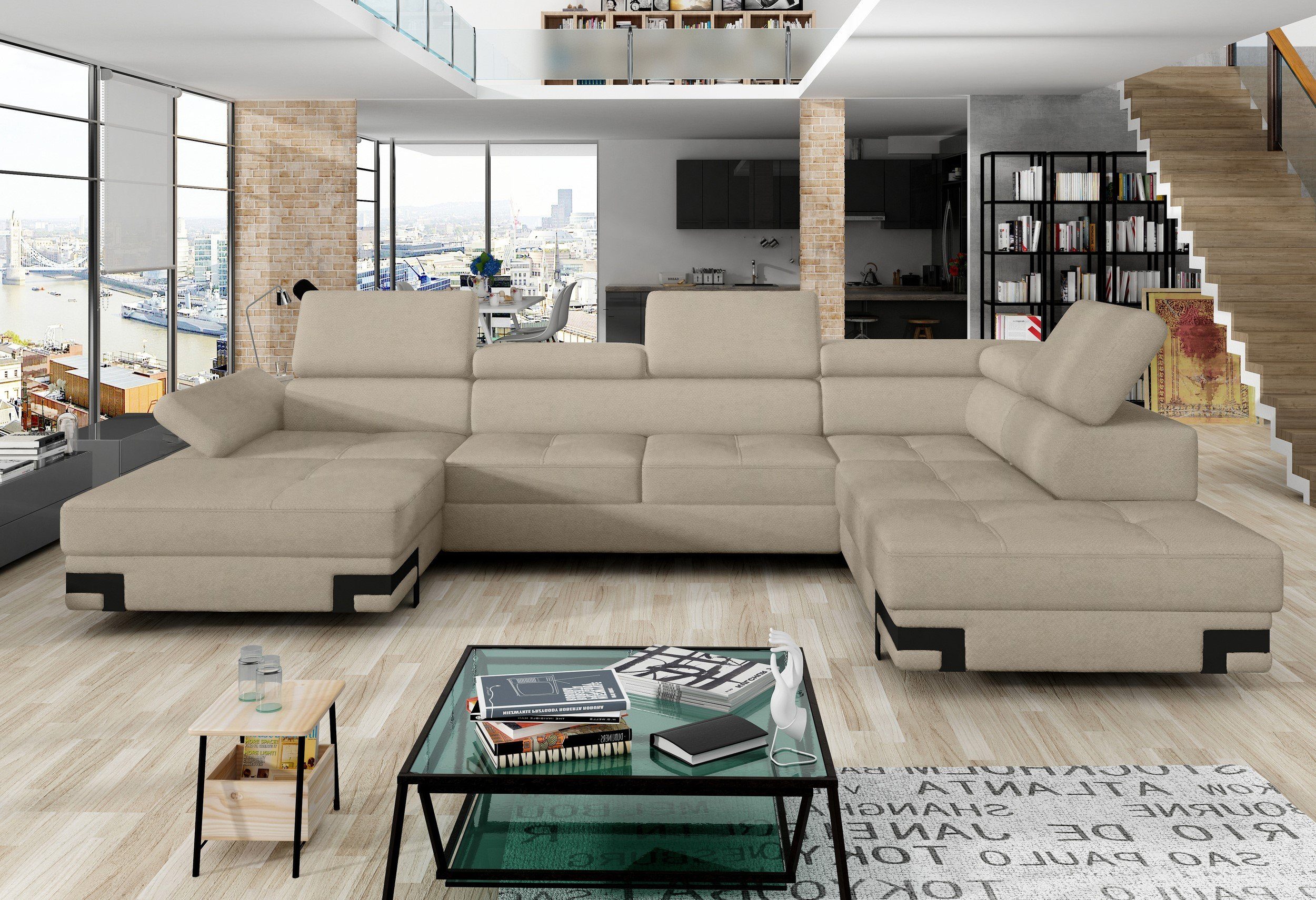 Stylefy Wohnlandschaft Rio XL, Sofa, U-Form, mane links oder rechts bestellbar, mit Bettfunktion, Relaxfunktion, Modern Design