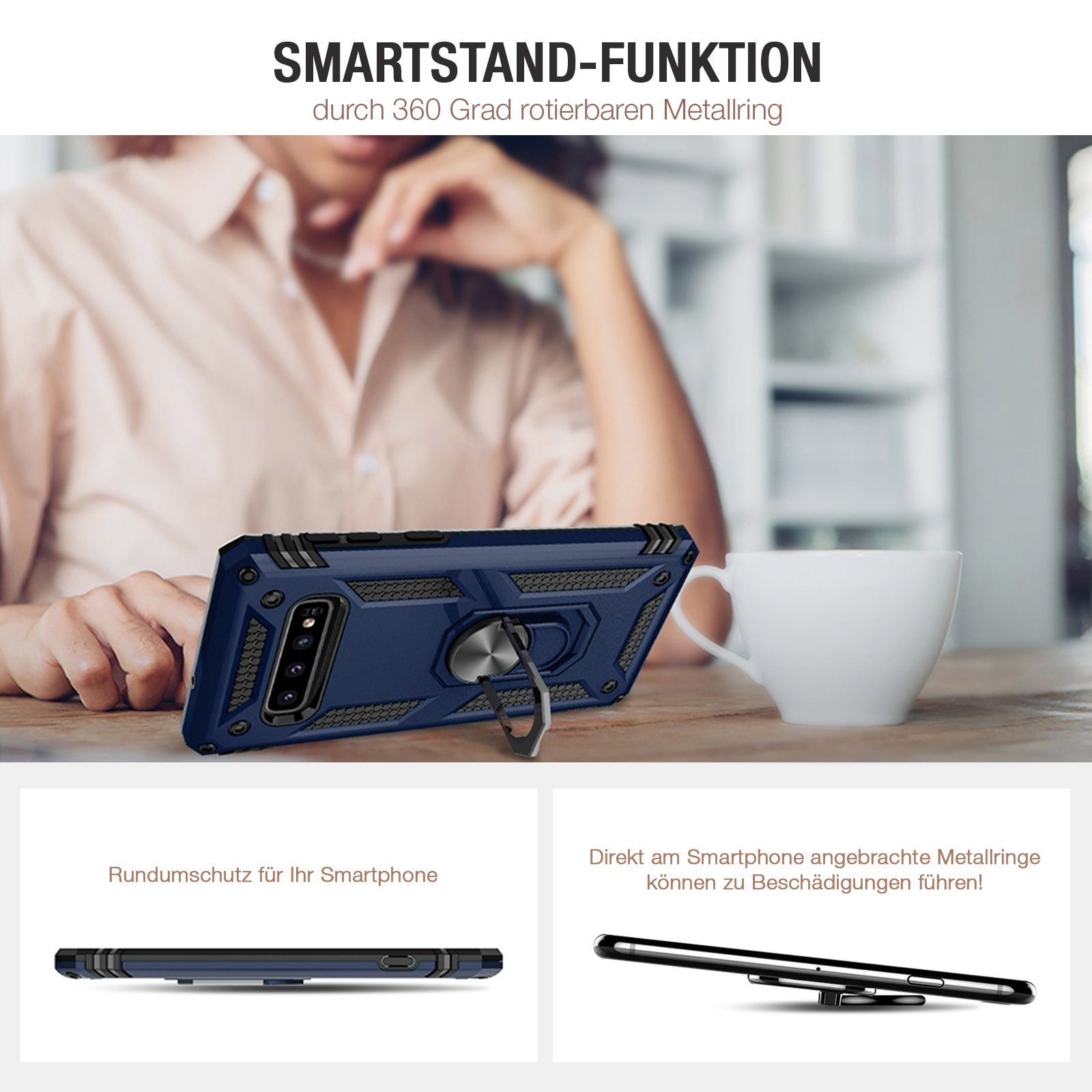 Tec-Expert Handyhülle Outdoor Cover Hülle für Samsung Galaxy S10 6.1 Zoll, 6.1, Premium Hülle aus verstärktem Polycarbonat
