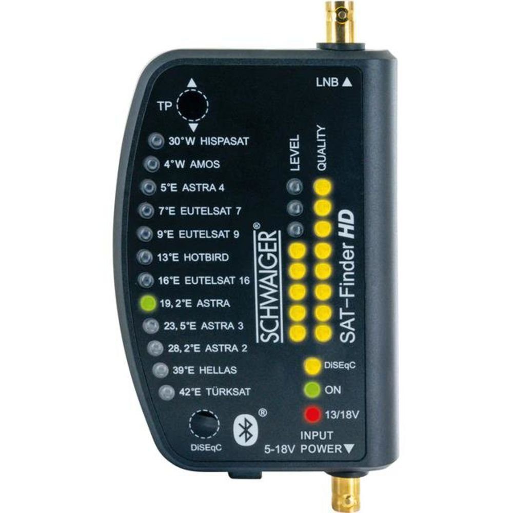 Schwaiger SAT-Finder HD SF9003BT Bluetooth und SAT-Antenne mit (digital, eigener App, SAT-Einstellgerät)