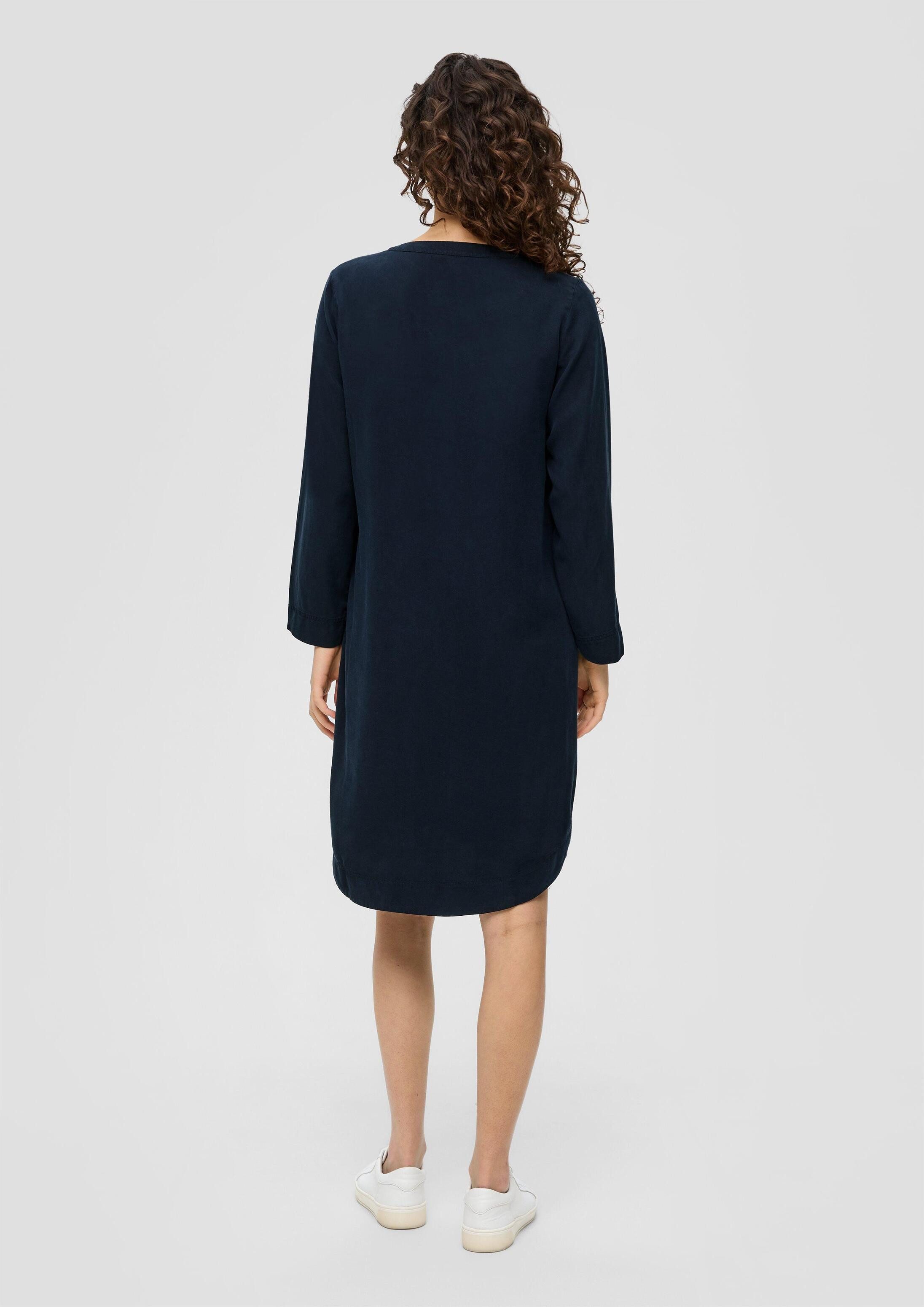 s.Oliver Midikleid Kleid Kurzes Lyocellkleid mit V-Ausschnitt