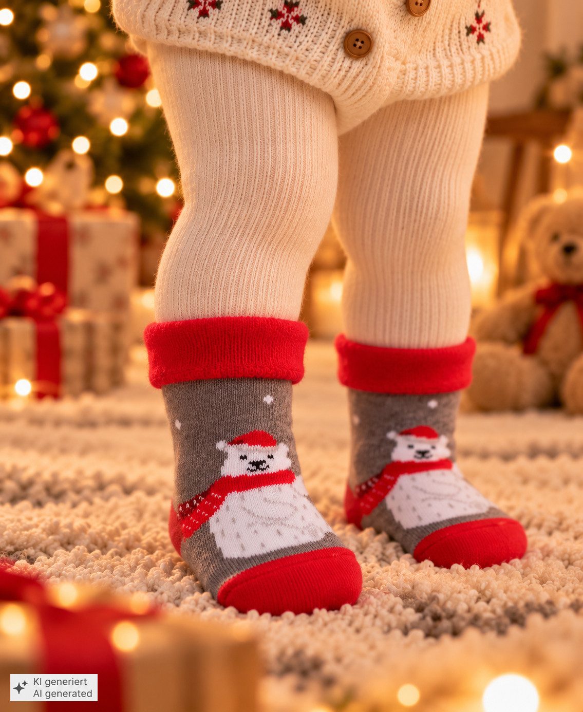 Martinex Thermosocken Socken Baby Kinder warme genoppte Weihnachtssocken Antirutschsocken 20 21 22 23 25 26 28 29 30 31 33 35