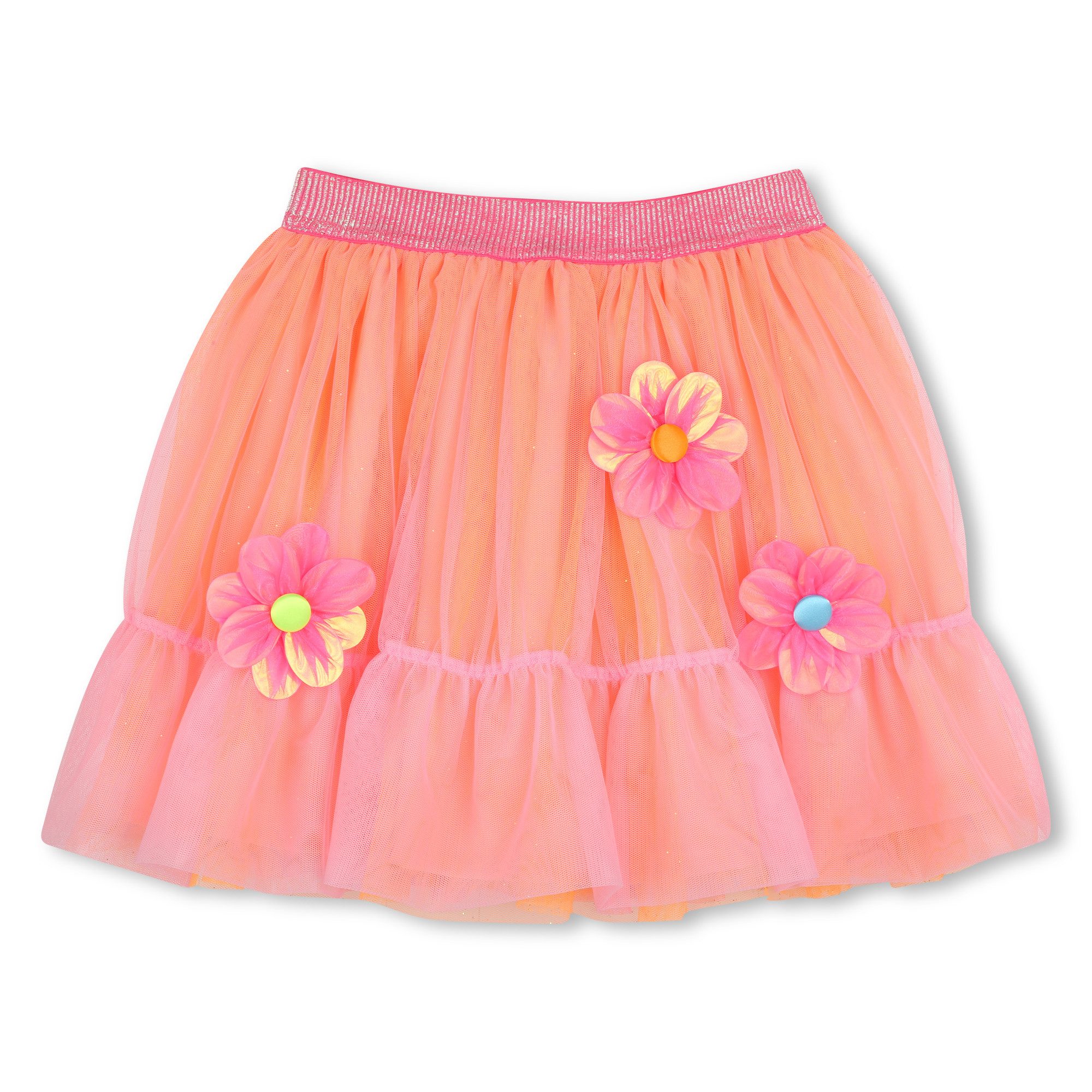 Tüllrock Billieblush Rock in rosa mit 3D-Blumen