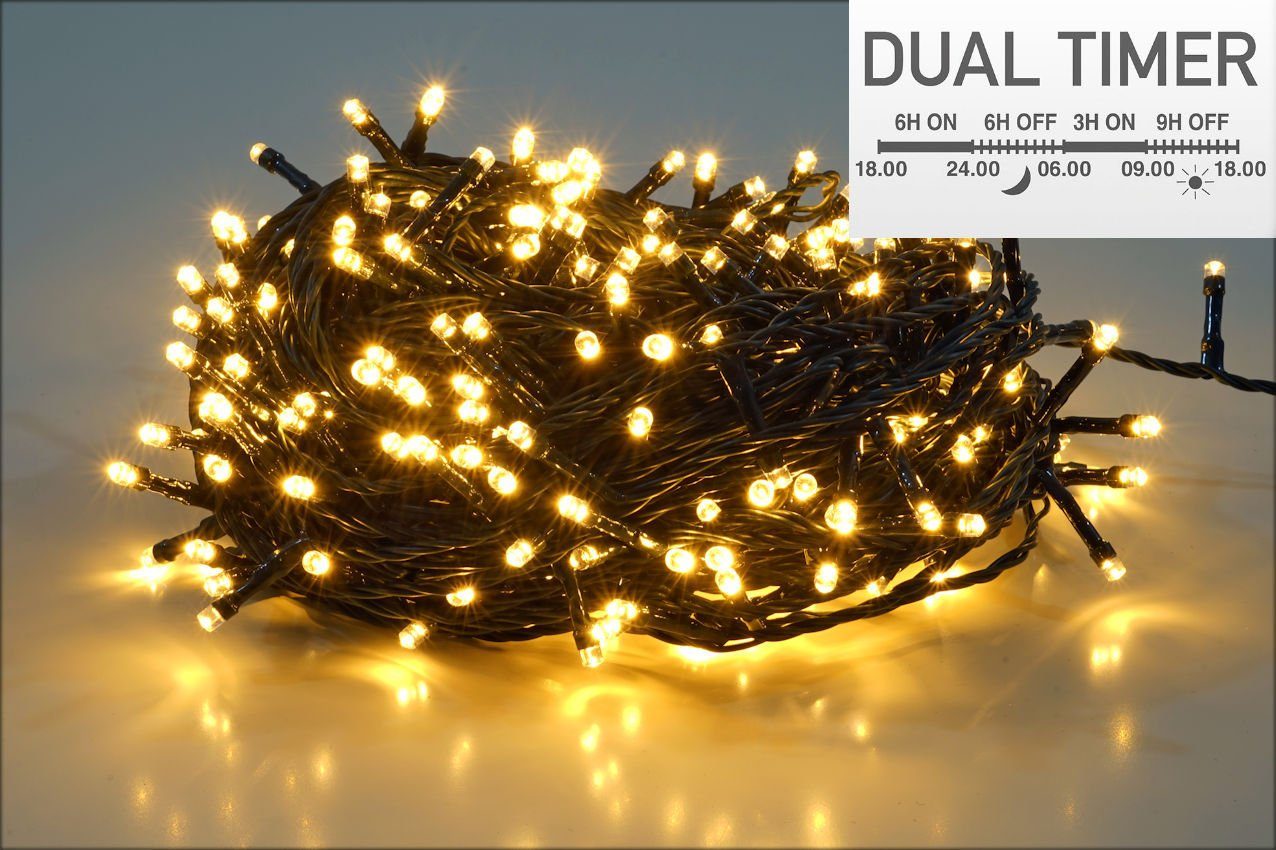 Spetebo Lichterkette LED Beleuchtung 40 LED - Dual Timer, 41-flammig, Dual Timer