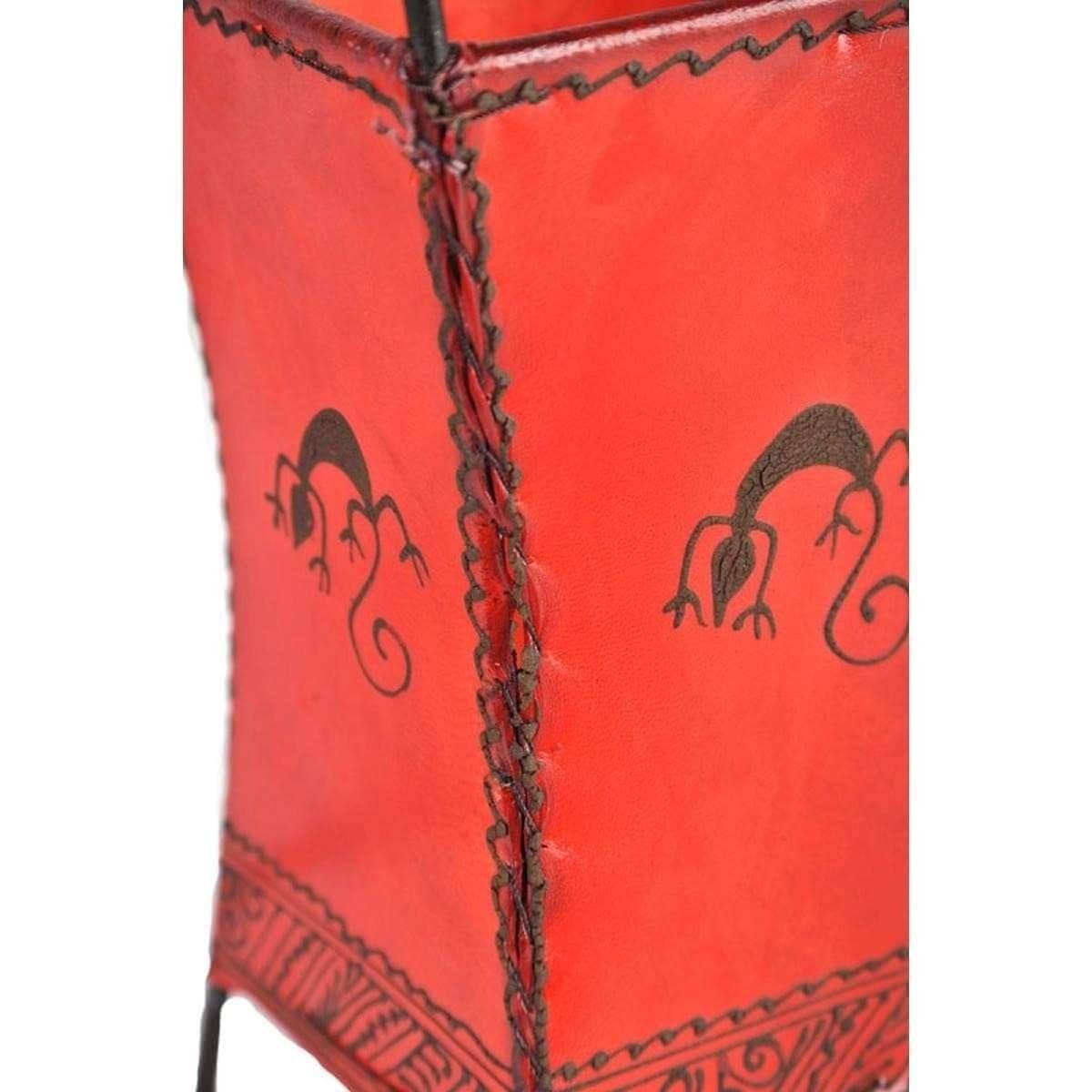 SIMANDRA Stehlampe marokkanische Lederlampe Carree Gecko 30 cm, ohne Leuchtmittel