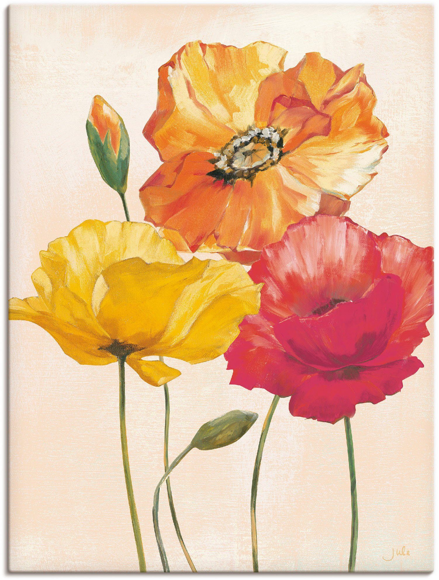 Artland Wandbild Bunte Mohnblumen I, Blumenbilder (1 St), als Leinwandbild, Poster in verschied. Größen