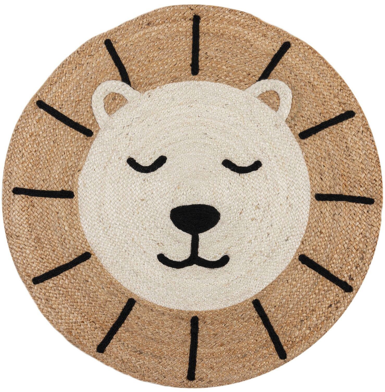 FLAIR RUGS Teppich Jute Löwe, rund, günstig online kaufen