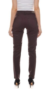 CMK Regular-fit-Jeans cmk Stretch-Jeans stylische Röhren-Hose Damen im Five-Pocket-Stil mit Allover-Print Freizeit-Hose Bordeaux