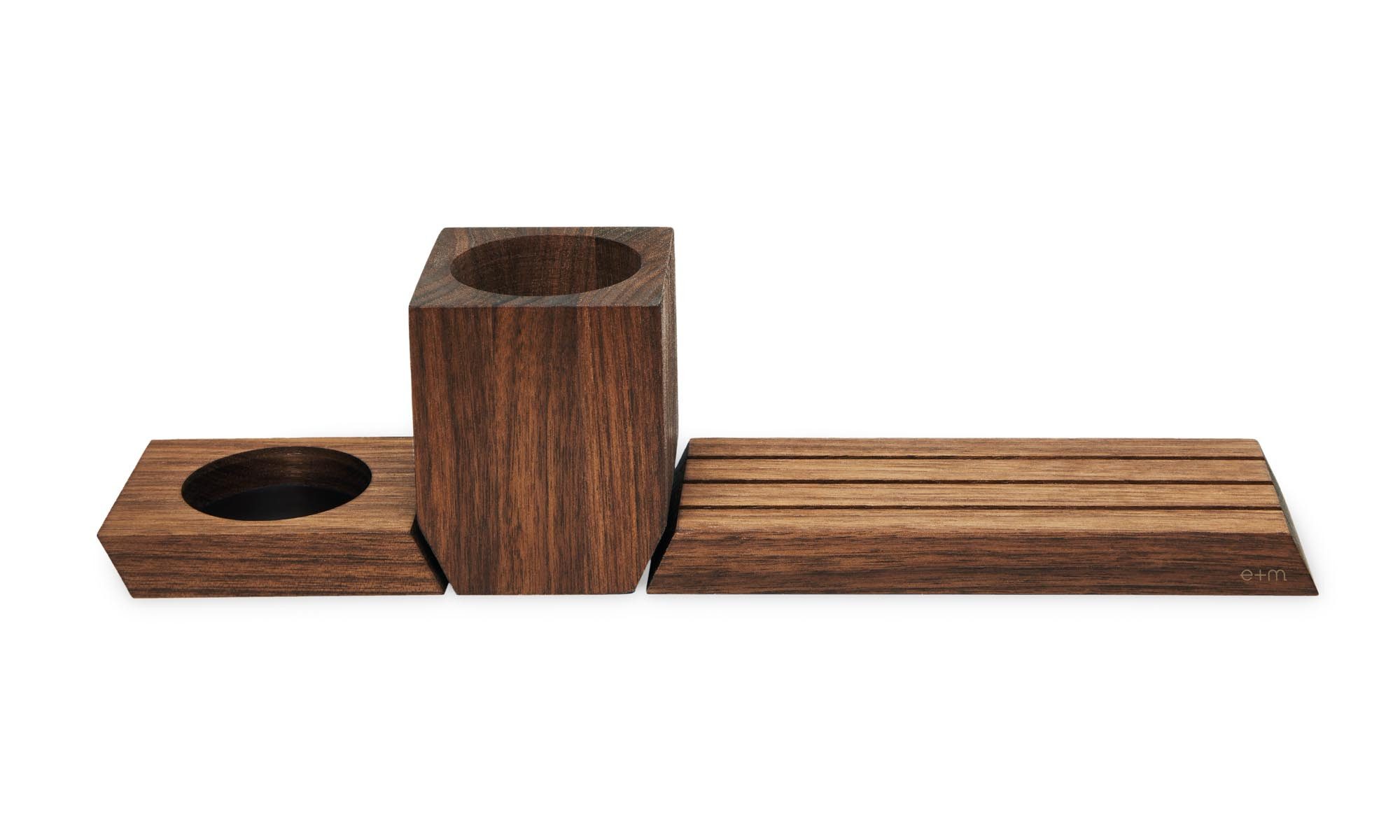 e+m Organizer TRIO, Schreibtisch Organizer aus Massivholz Ahorn Walnuss ...