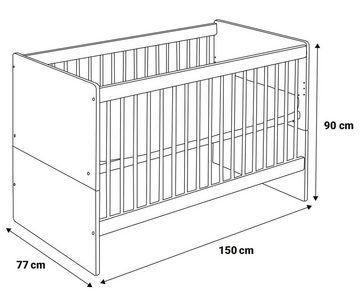 BioKinder - Das gesunde Kinderzimmer Babybett Lina, 70x140 cm mit Bettkasten