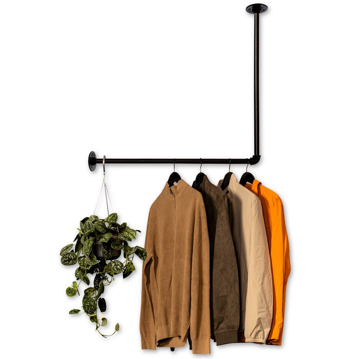 RSR Hangers Kleiderstange Kleiderstange Garderobe Industrie Design für Ecke Wand Decke L-Form