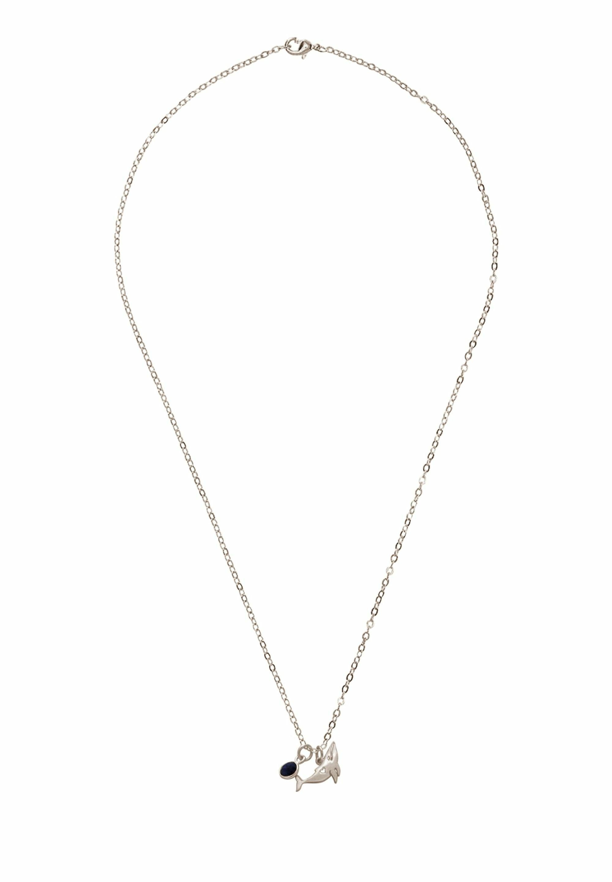 Gemshine Kette mit Anhänger Maritim Nautics Wal Saphir silver coloured | Halsketten