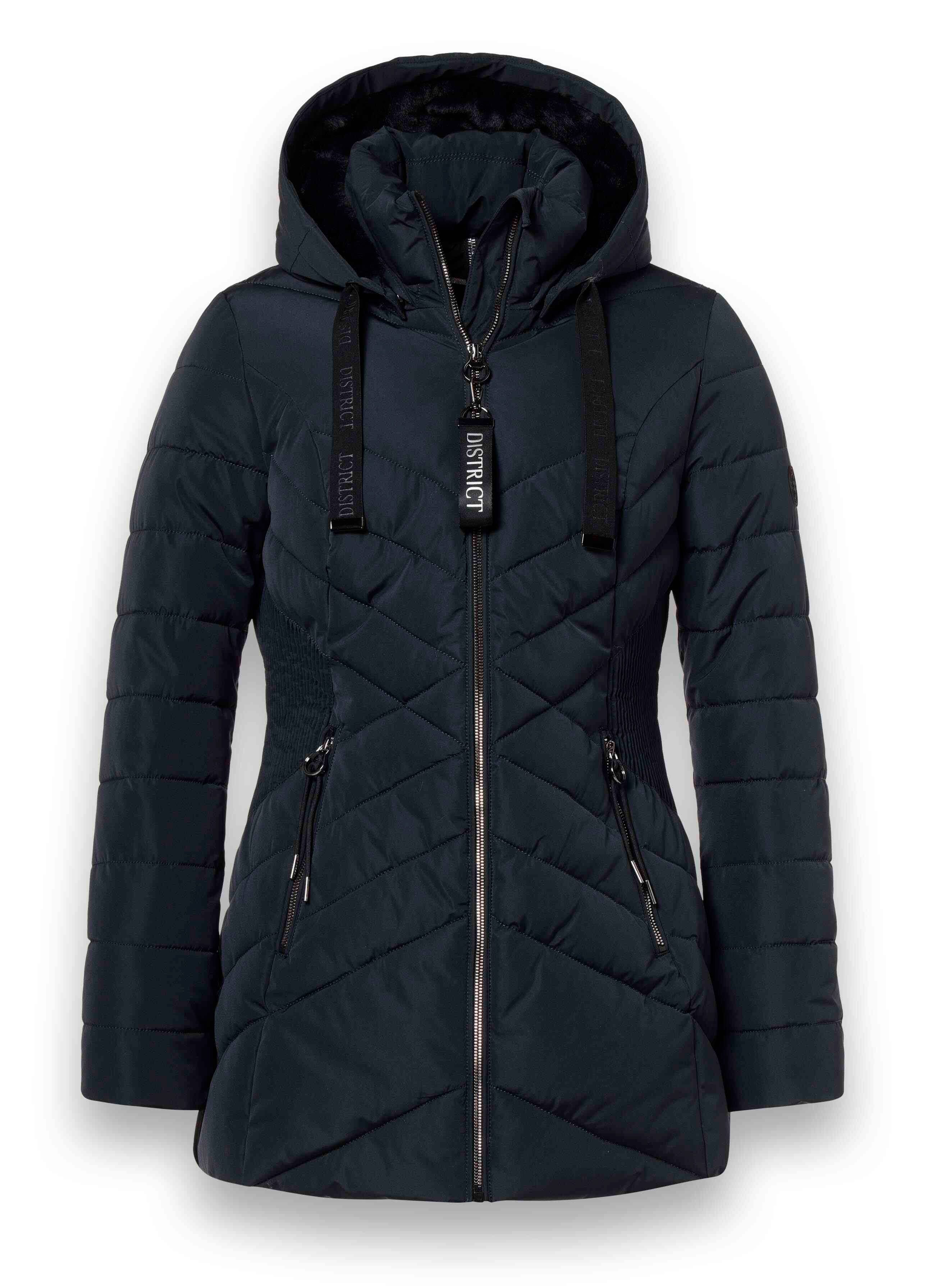District Winterjacke Workout mit Kapuze (Mantel, wasserabweisend) navyblau Damen