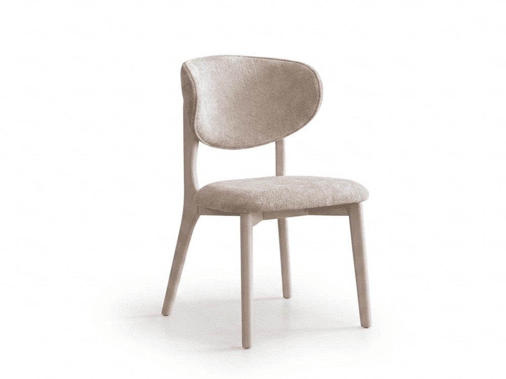 Xlmoebel Esszimmerstuhl Moderner Esszimmerstühl Beige Bouclé Polsterstühl Holz-Optik Elegant (1-tlg., 1 St)