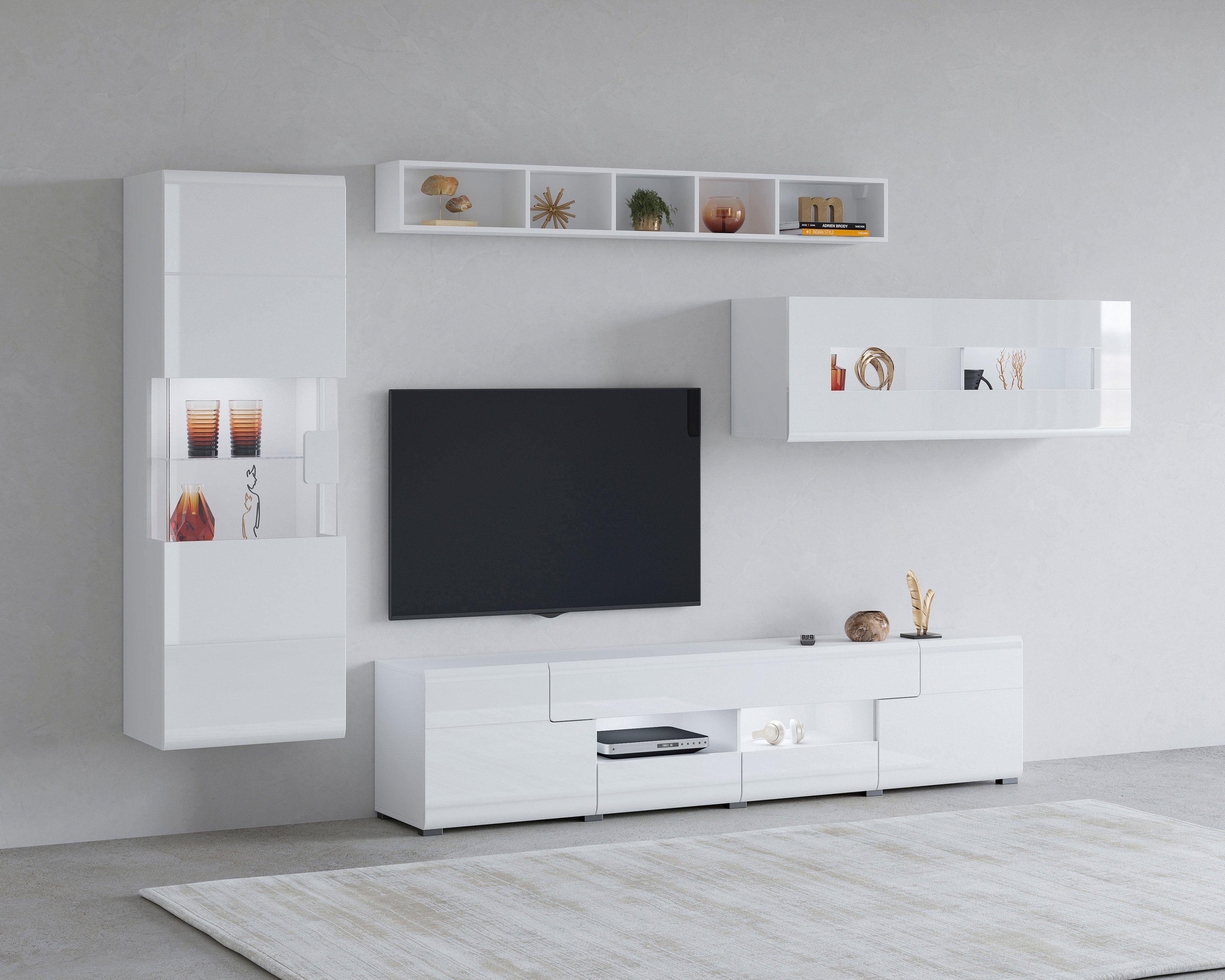 INOSIGN Wohnwand Toledo,Set,4-St, stilvolle Mediawand ohne günstig online kaufen
