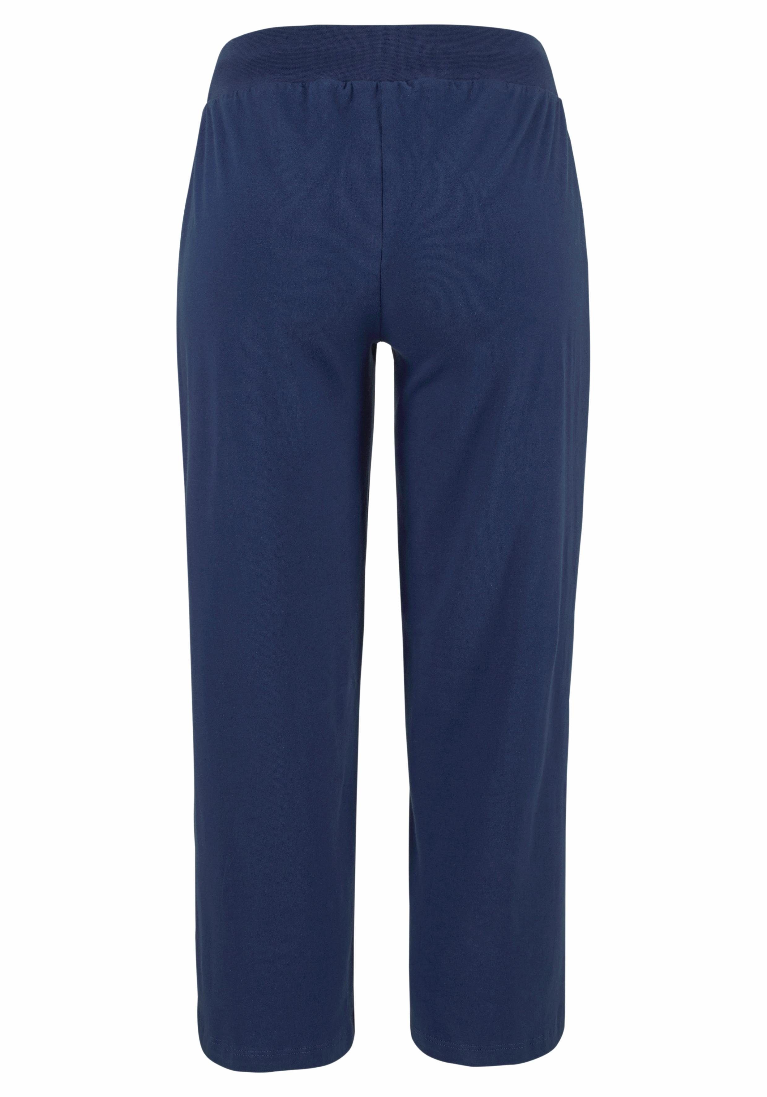 marine aus 7/8-Strandhose Jersey, Wide-Leg, weichem Beachtime Jogginghose, Relaxhose