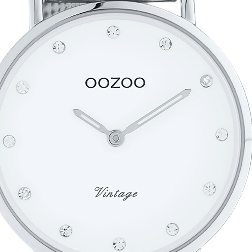 OOZOO Quarzuhr Oozoo Unisex Armbanduhr silber Analog, Damen, Herrenuhr  rund, mittel (ca 32mm) Edelstahlarmband, ElegantStyle