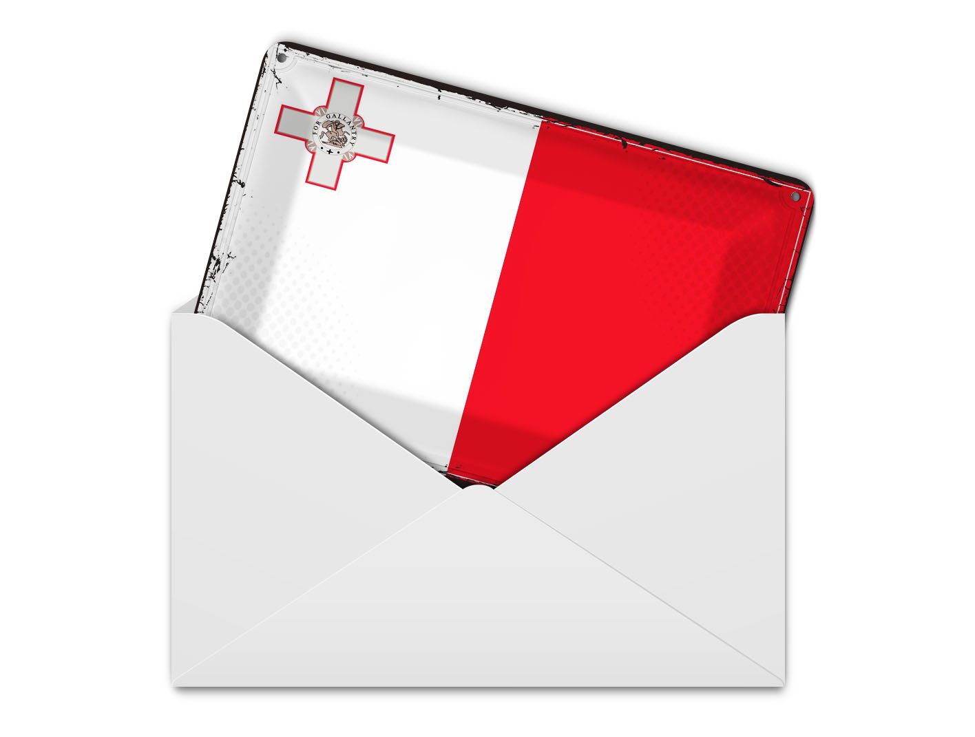 Femer GmbH Postkarte Flagge Maltas 14x10 cm Retro Flag of Malta, unfrankiert
