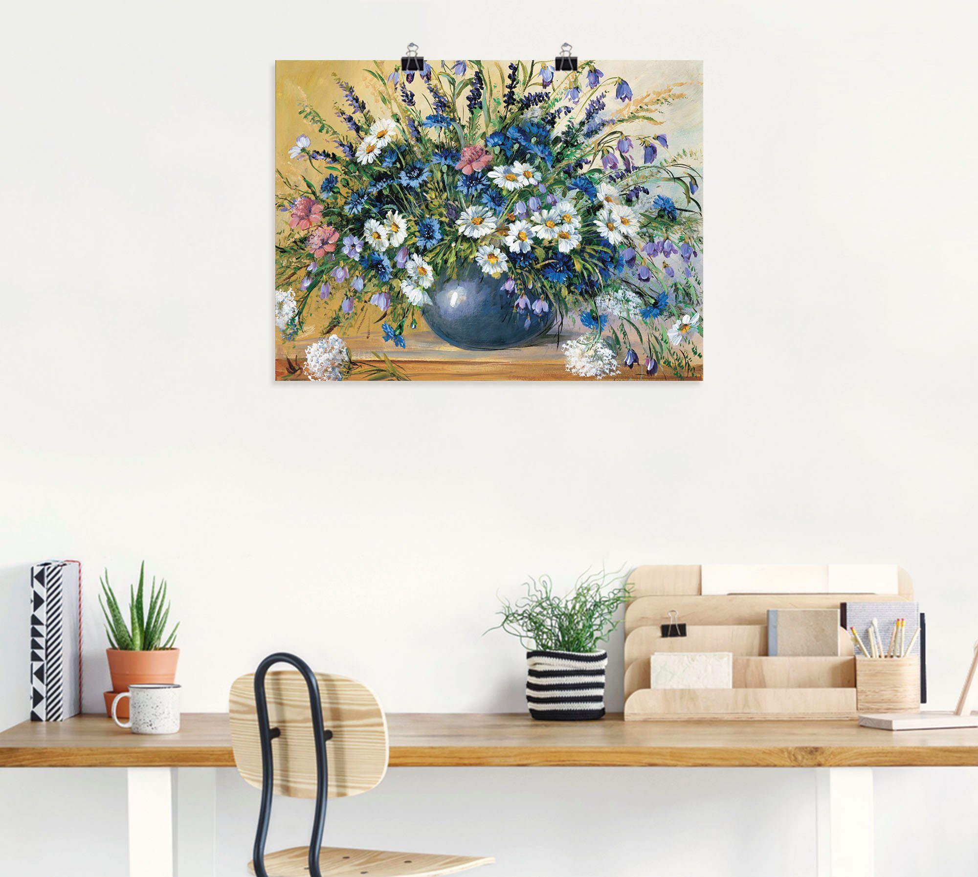 Artland Wandbild Vase mit Kornblumen, Blumen günstig online kaufen