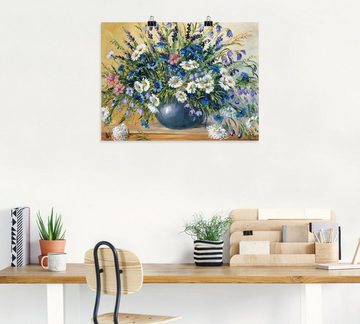 Artland Wandbild Vase mit Kornblumen, Blumen (1 St), als Leinwandbild, Poster, Wandaufkleber in verschied. Größen