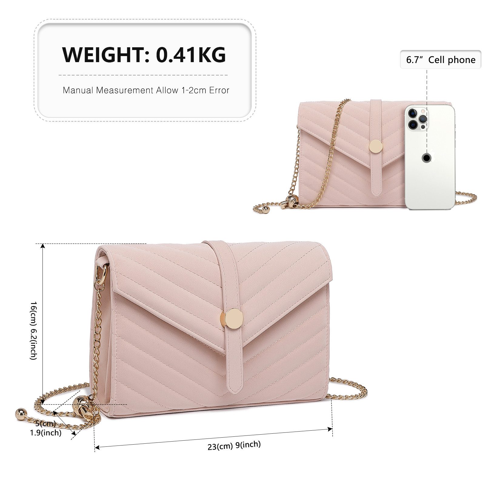 Miss Lulu Clutch Damen-Clutch – Elegante Abendtasche mit Kette günstig online kaufen