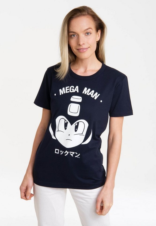 LOGOSHIRT T-Shirt Mega Man - Gesicht mit lizenziertem Print