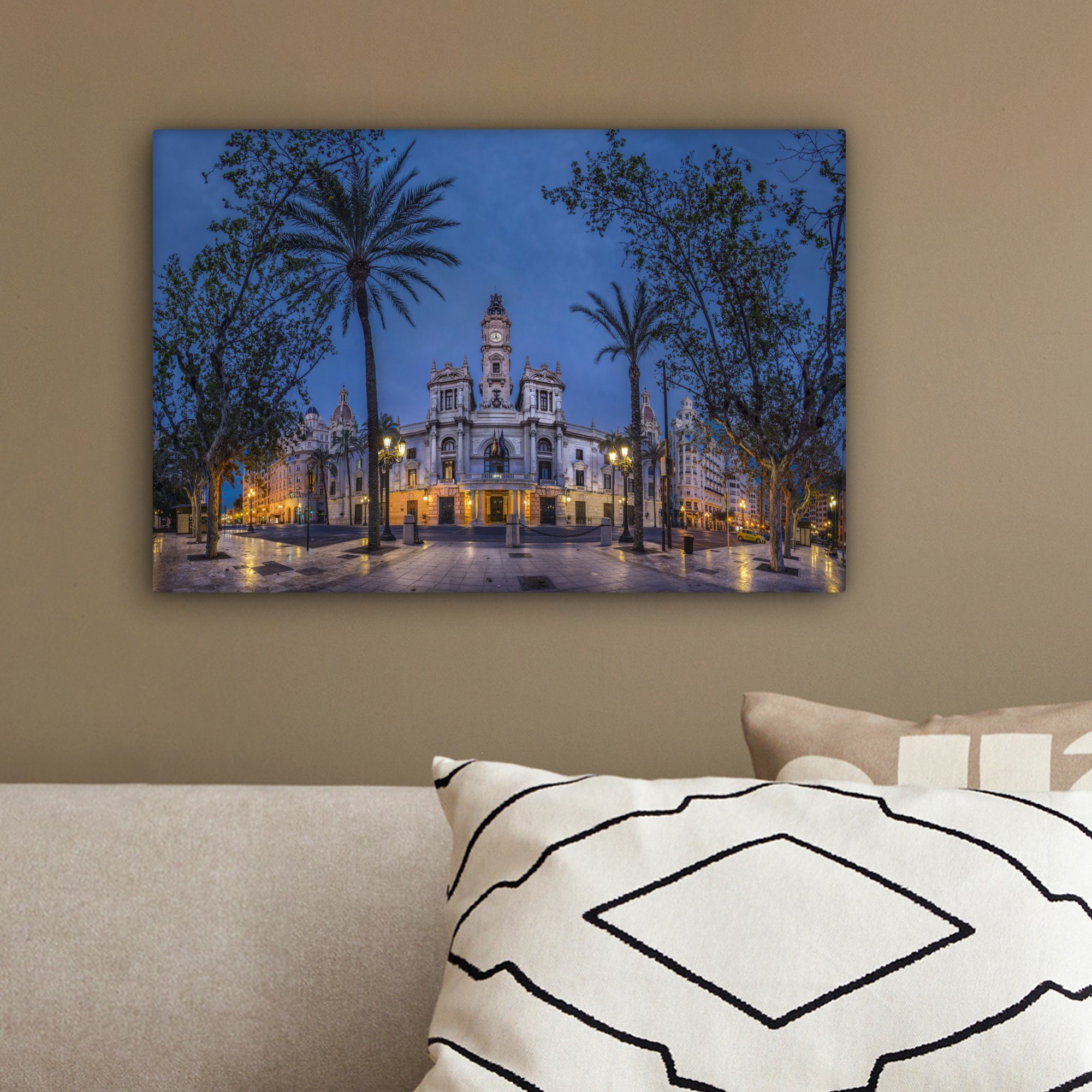 - St), OneMillionCanvasses® cm Leinwandbild 30x20 - Valencia (1 Leinwandbilder, Wandbild Aufhängefertig, Stadt, Architektur Wanddeko,