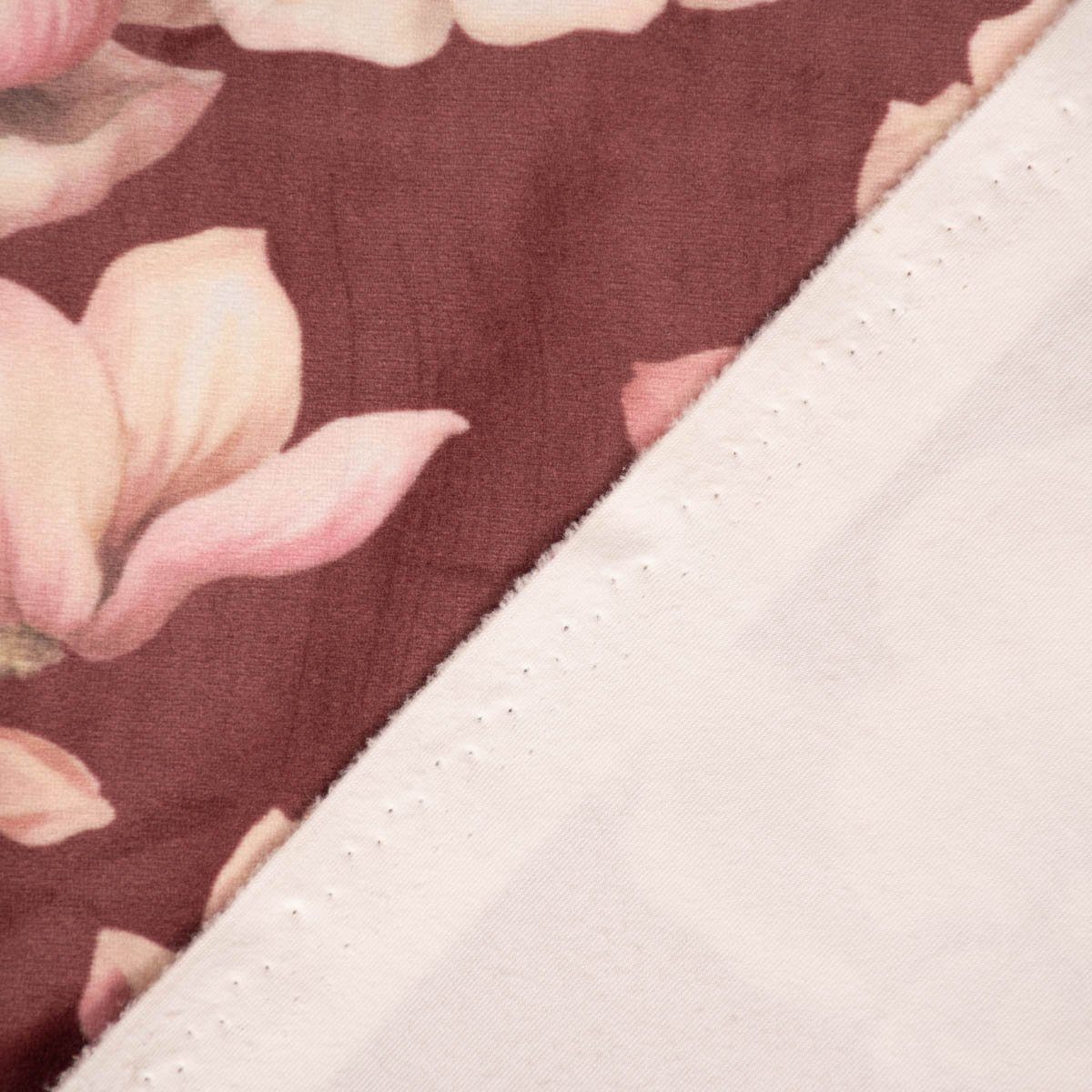 Vorhang SCHÖNER handmade, (1 Velvet Samt, bordeaux, Magnolien Magnolia LEBEN., Germany, Deluxe Smokband Sweet blickdicht, made Vorhang St), vorgewaschen LEBEN. in SCHÖNER