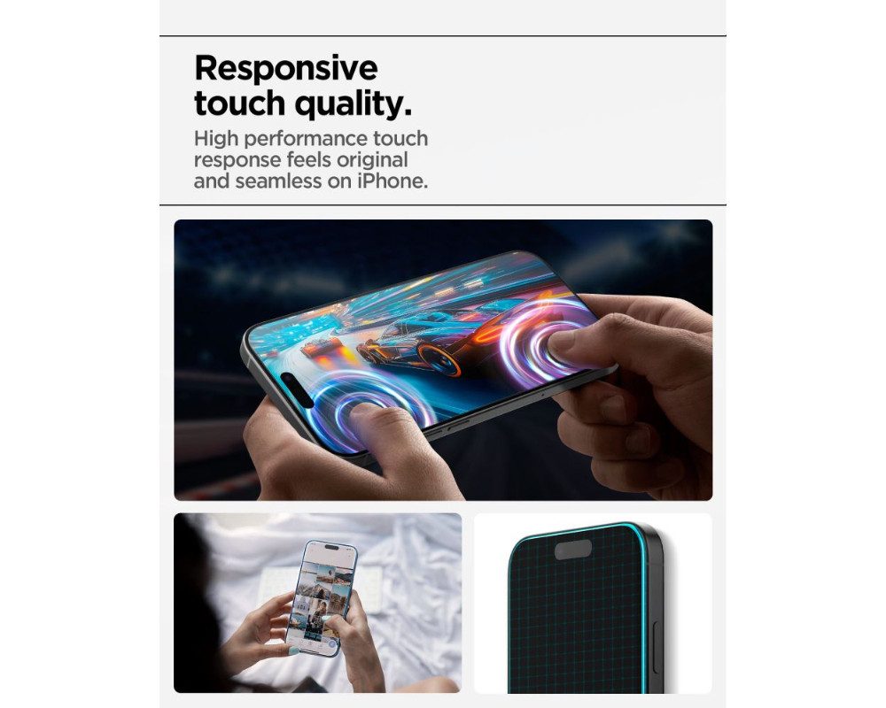 Spigen Displayschutzglas 3x Panzerglas für iPhone 17 Pro Max Displayschutz Schutzglas für Apple iPhone 17 Pro Max, 3x Displayschutz-Set, 3 Stück, Case-friendly, – Bild 5 von 5