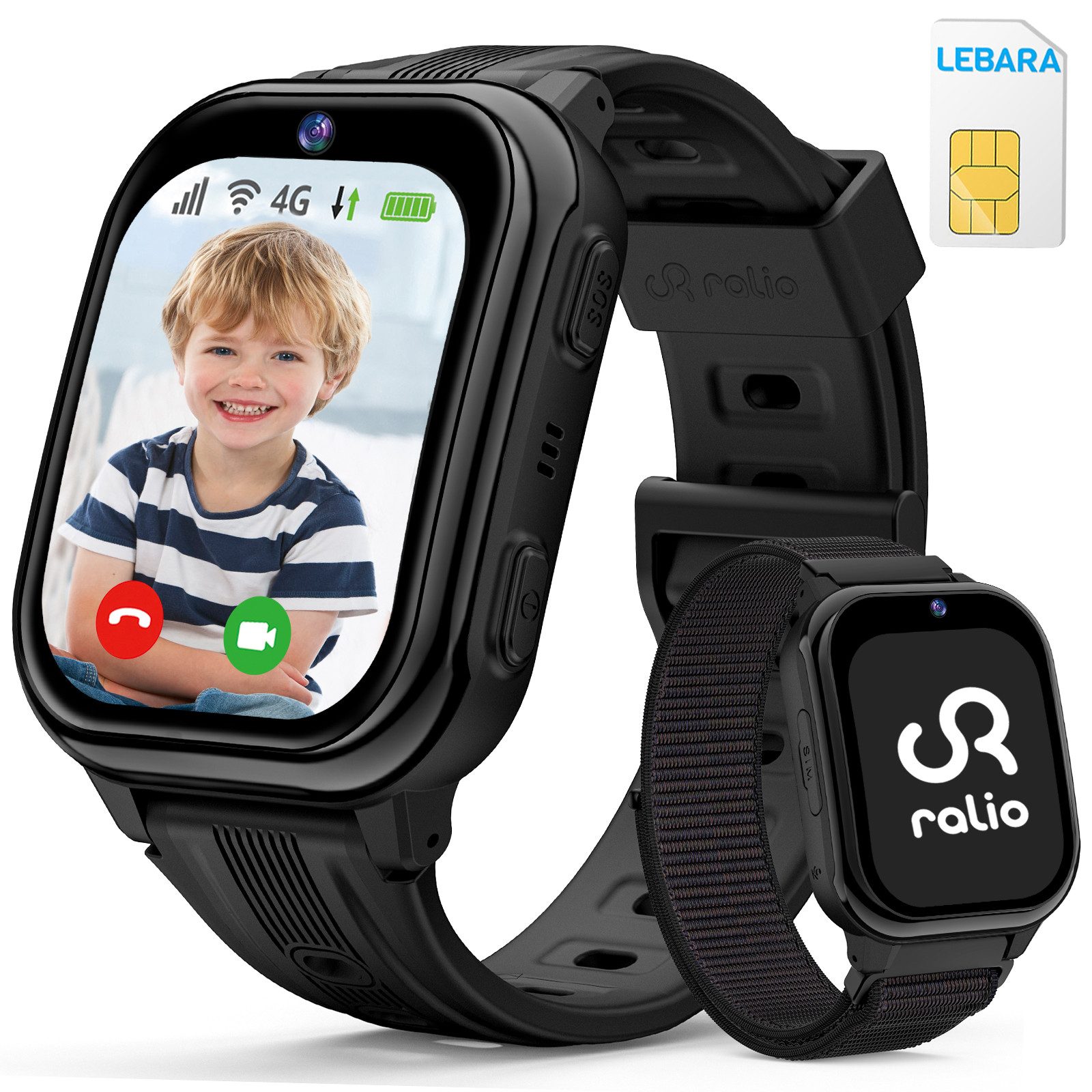 R5 Plus 4G Smartwatch Kinder, Ralio x Lebara Kinderuhr inkl. SIM-Karte Smartwatch