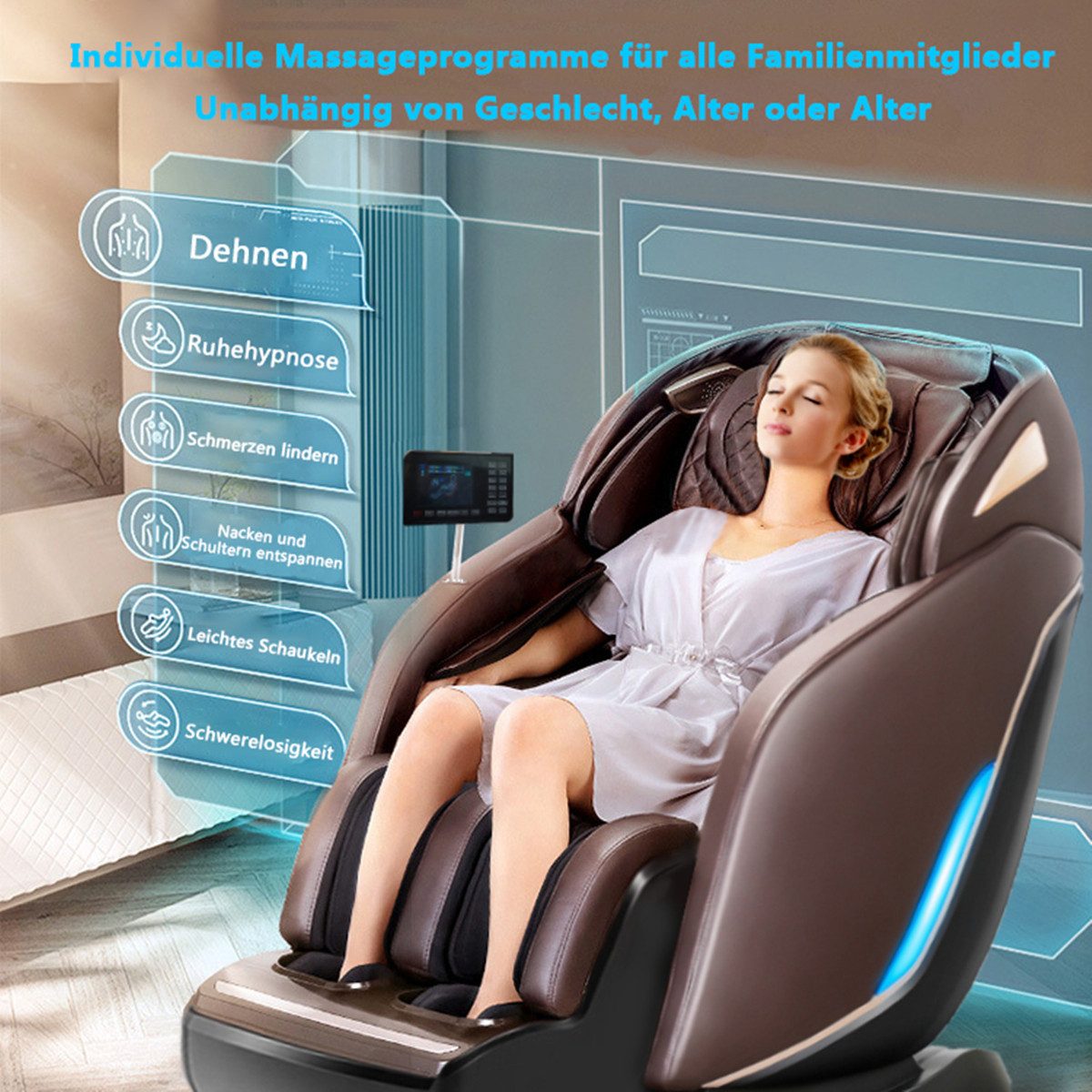 Massagesessel 2D Massagesessel Basel Relaxsessel SOFORT Wärmefunktion SONDERPREIS