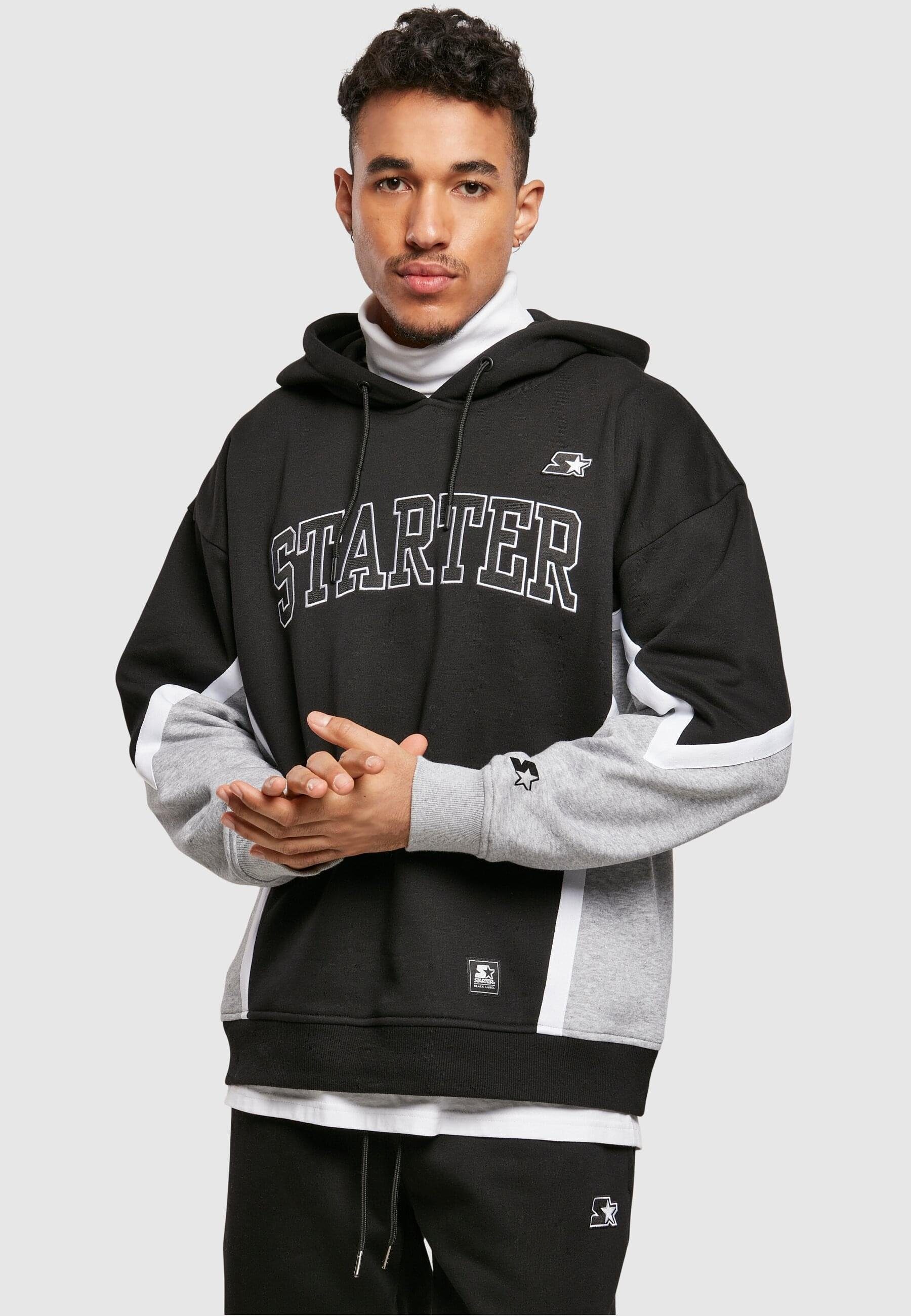 Starter Black Starter Hoody Herren Sweater black/heathergrey Throwback (1-tlg) Label