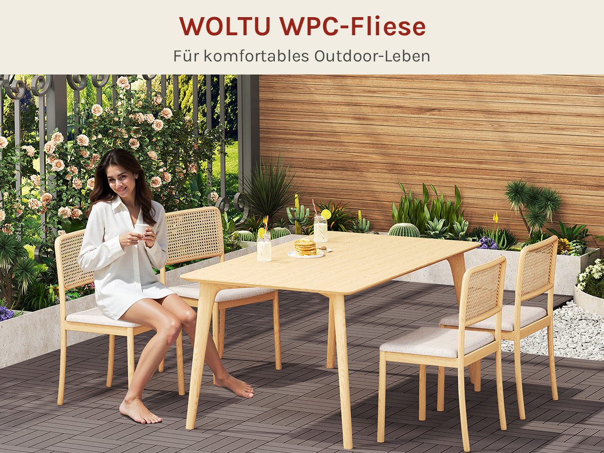 Woltu WPC-Fliesen, 11 St., WPC, in günstig online kaufen