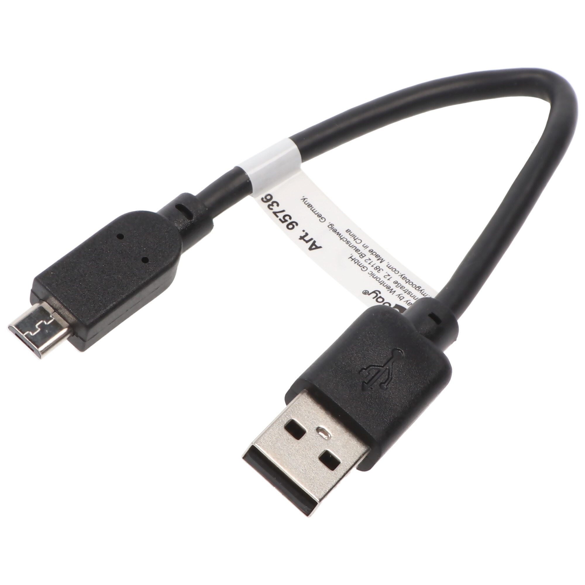 AccuCell USB 2.0 Hi-Speed Kabel A Stecker auf micro B Stecker, 15cm Smartphone-Kabel