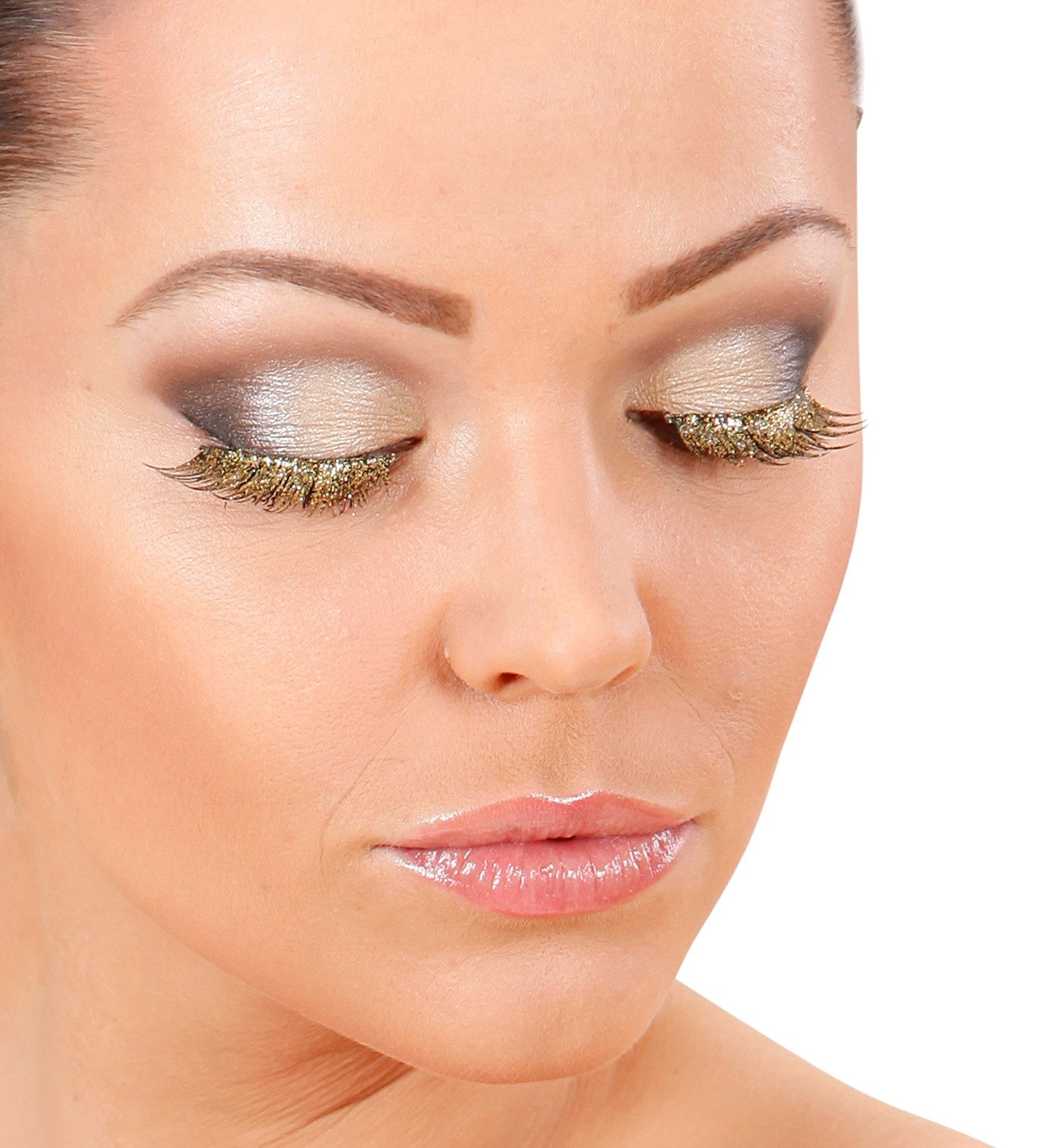 Widmann S.r.l. Bandwimpern Künstliche Wimpern Glitter, Gold