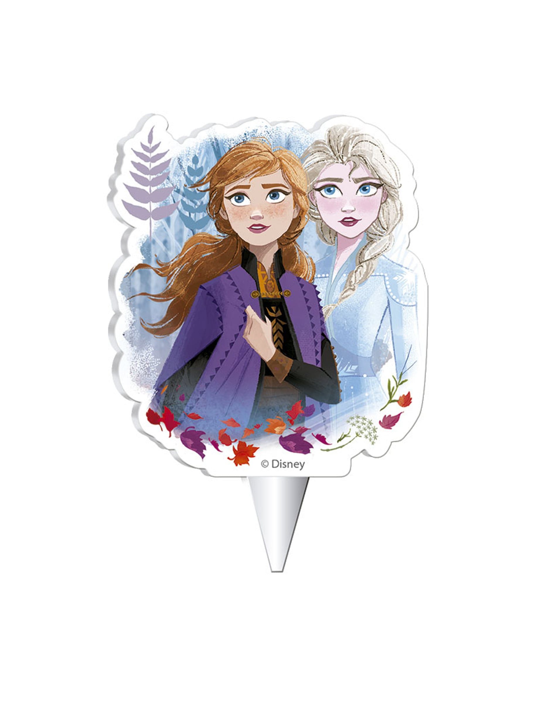 deKora Kostüm Frozen 2-Geburtstagskerze Kuchendeko bunt 7,5 cm