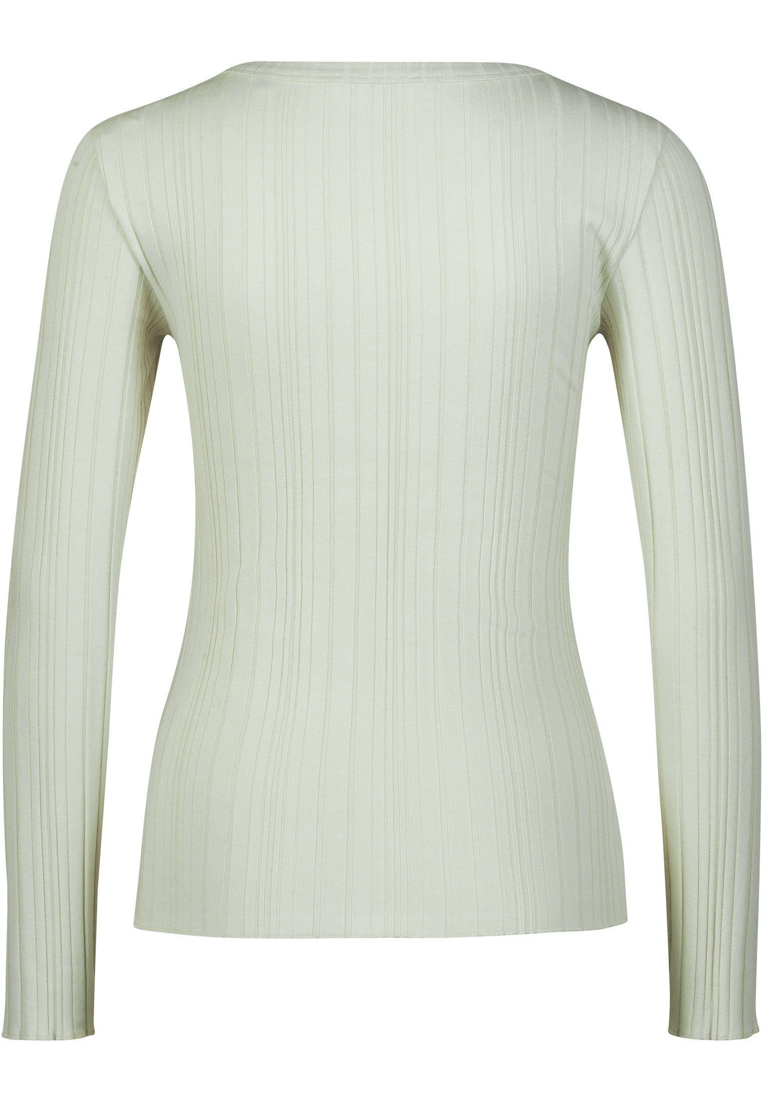 Zero T-Shirt mit Details Plain/ohne Green (1-tlg) Rundhalsausschnitt Lily