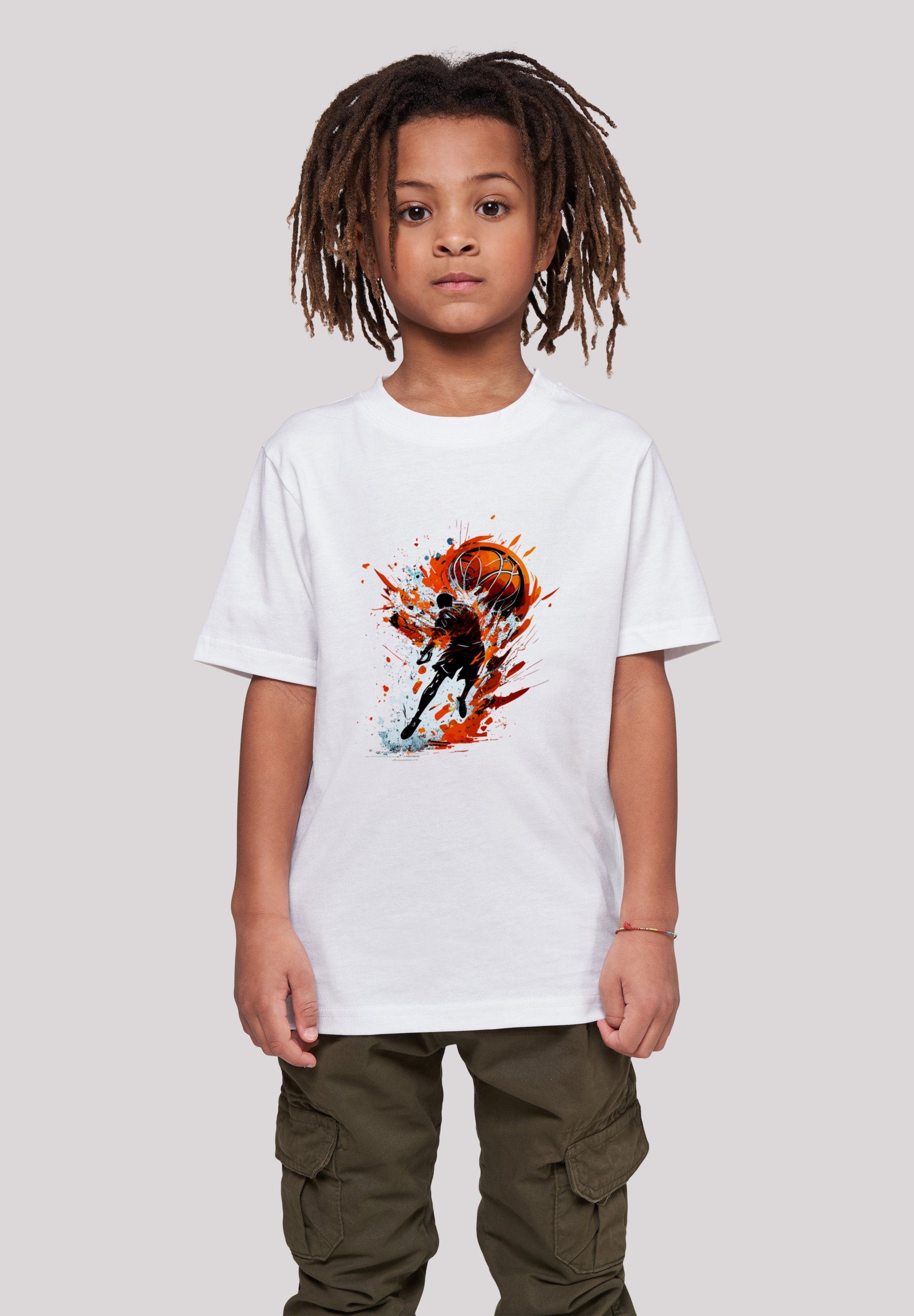 Basketball Shirt T- Print, Lässiges T-Shirt Sport F4NT4STIC Kinder Splash UNISEX