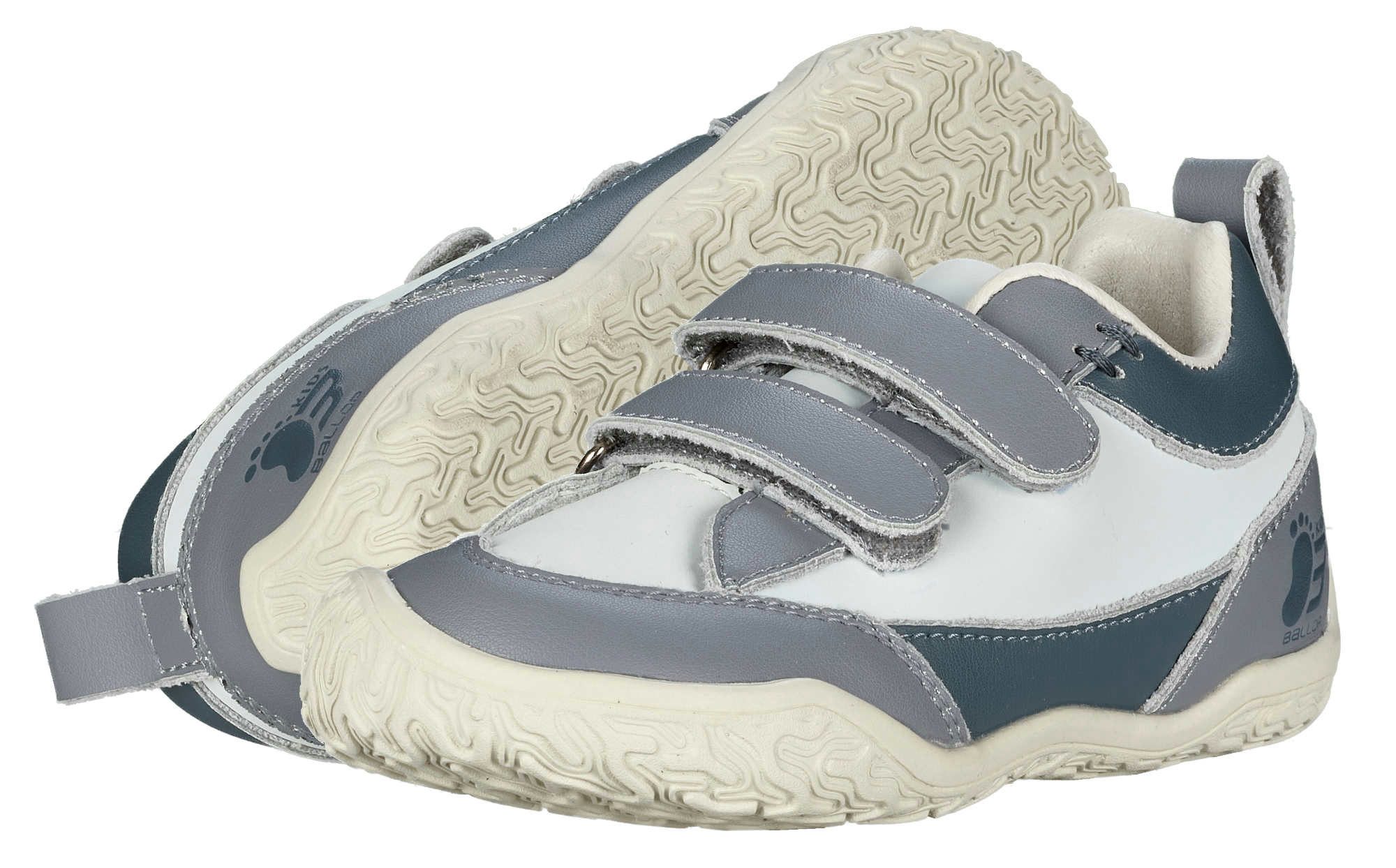 Ballop Barfussschuhe Tenui (flexible Sohle, Klettverschluss) grau Kinder Sneaker