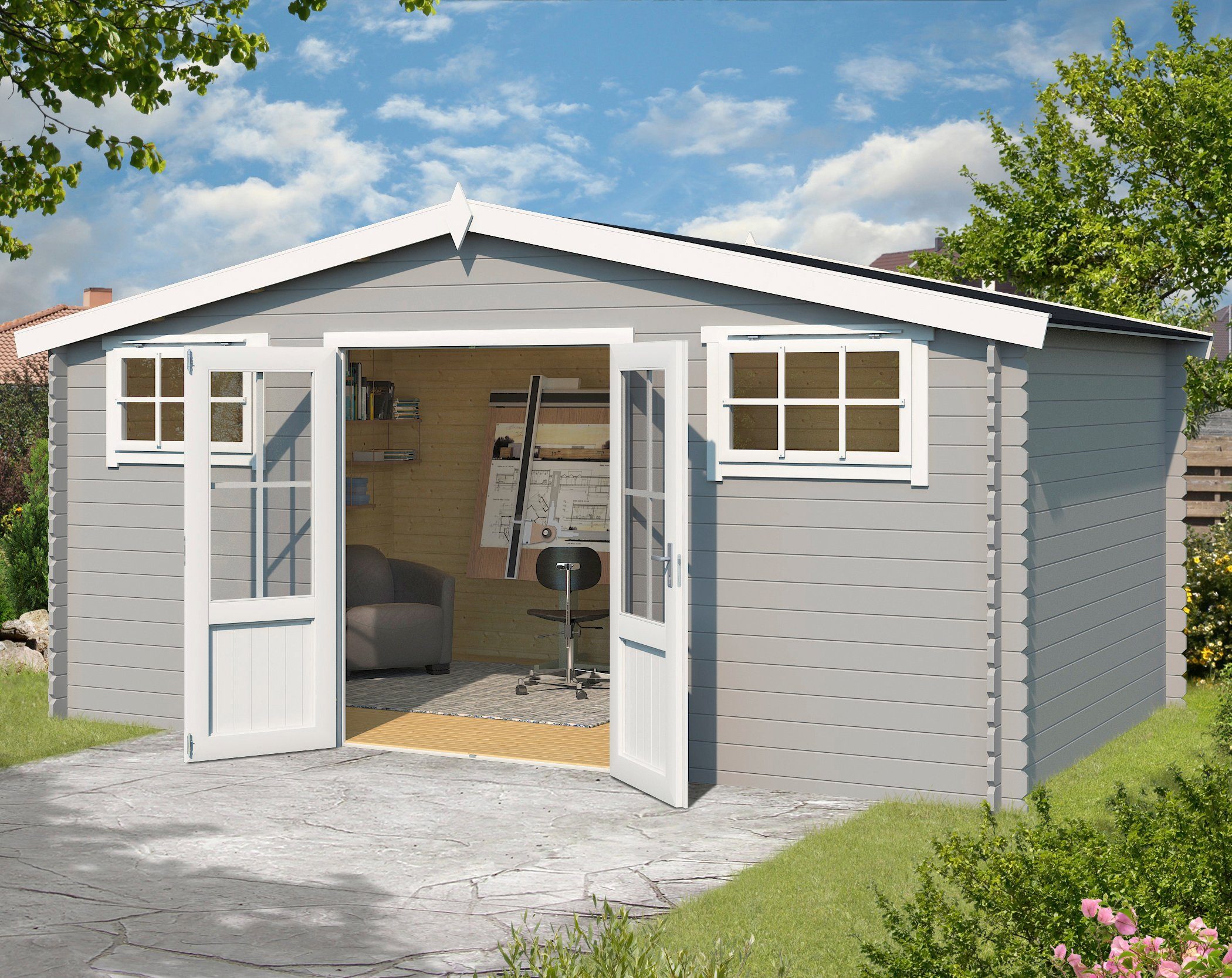LASITA MAJA Gartenhaus Boston, BxT: 519x312 cm, Blockbohlenhaus 28mm