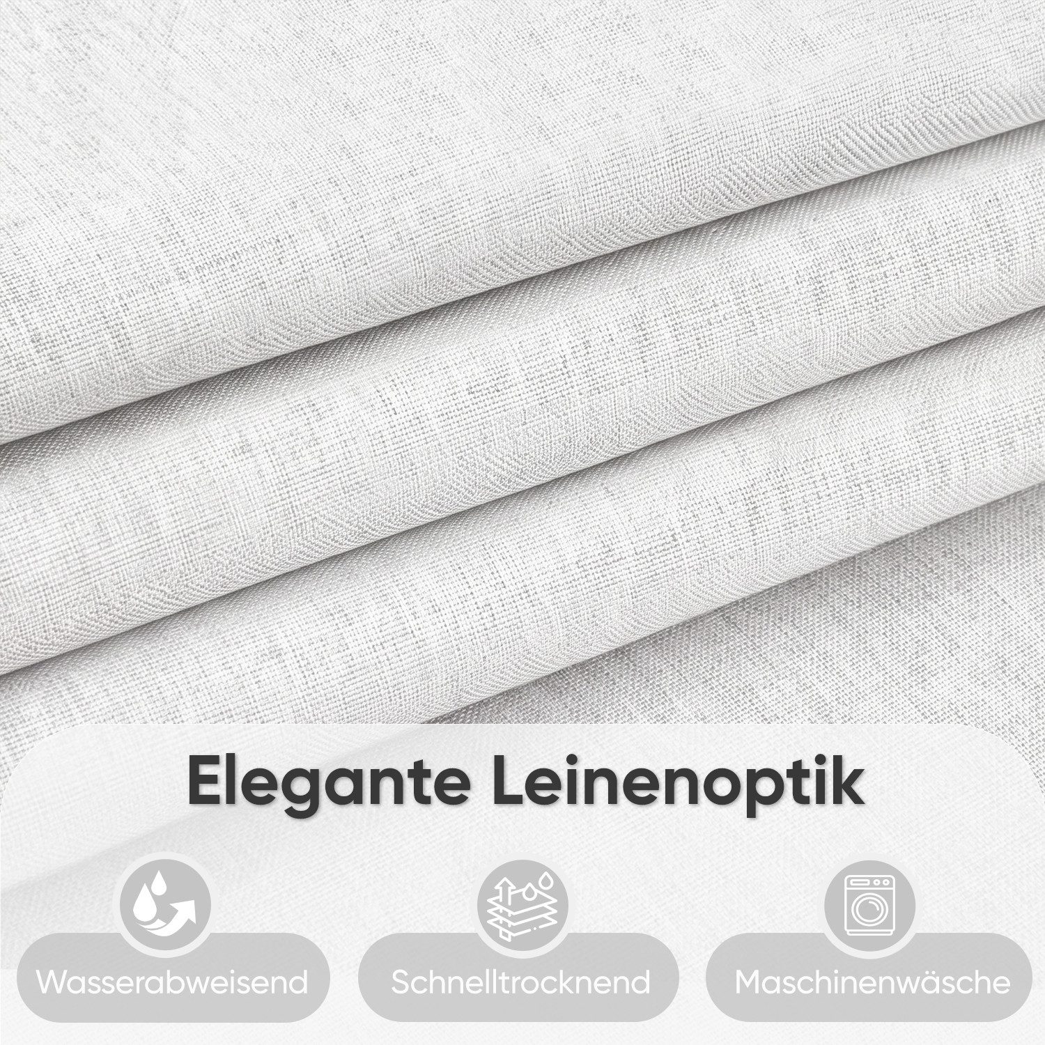 Sekey Duschvorhang Textil Duschvorhang Wannenvorhang Waschbar wasserabweisend mit Ringe Breite 90 cm (Packung, inkl. 8 Ringe), Badewannenvorh, 100% Polyester, L – Bild 3 von 5